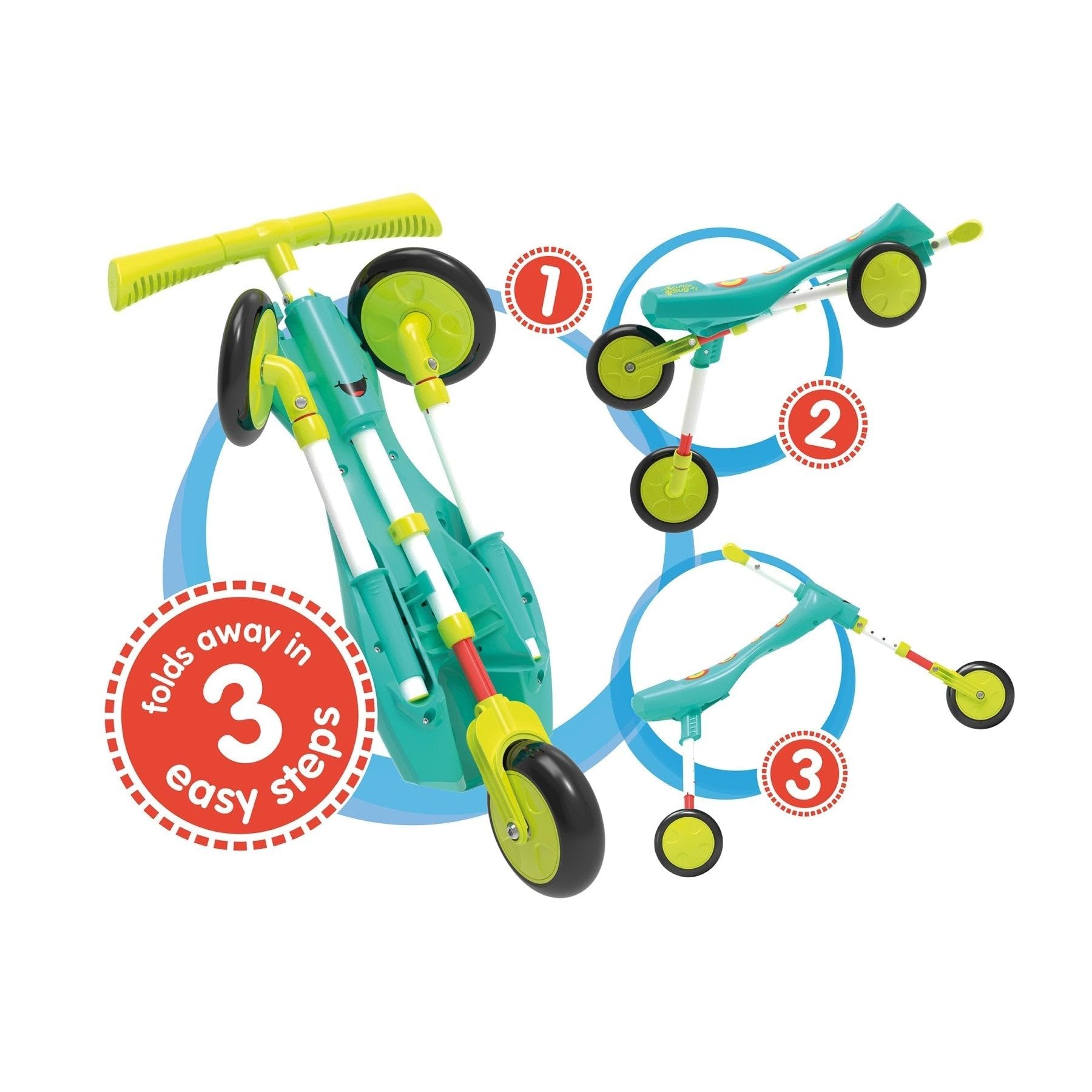Scuttlebug 8555 XL Ride-On Trike - Green/Blue | Ages 2-4 | Adjustable Legs 5