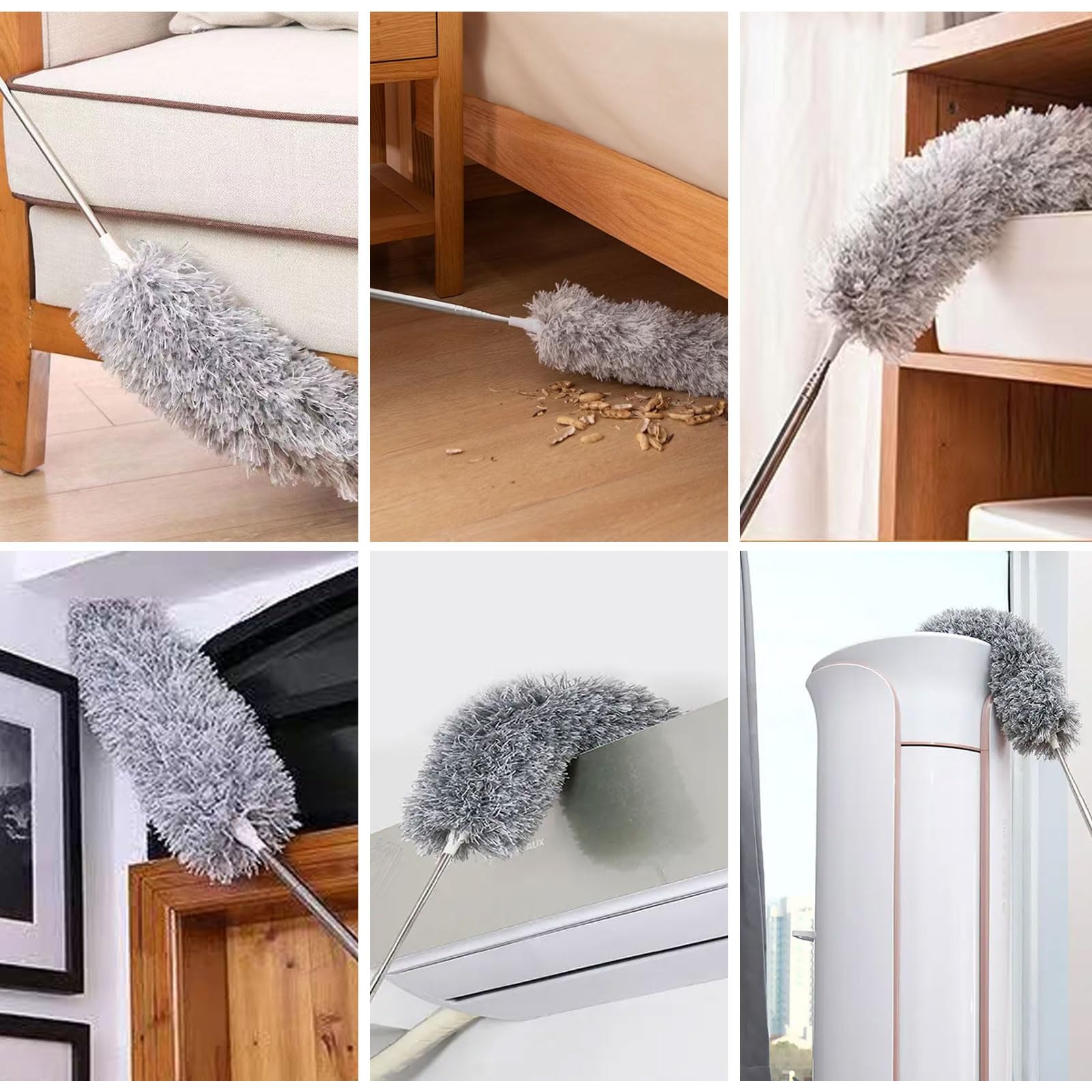 ASelected Extendable Microfiber Duster with 108" Telescoping Pole - 80-275cm Adjustable Height for Ceilings, Fans & Blinds 3