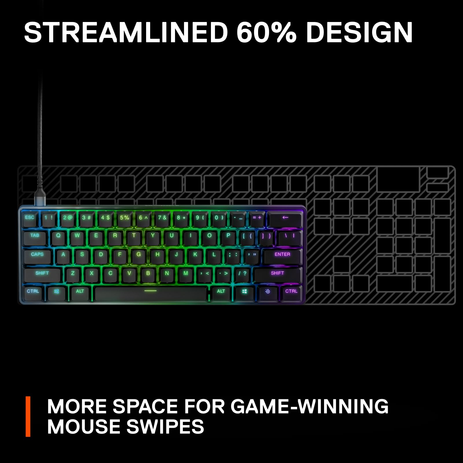 SteelSeries Apex 9 Mini - Optical Mechanical Gaming Keyboard - 60% Compact Form Factor - Swappable OptiPoint Switches 6