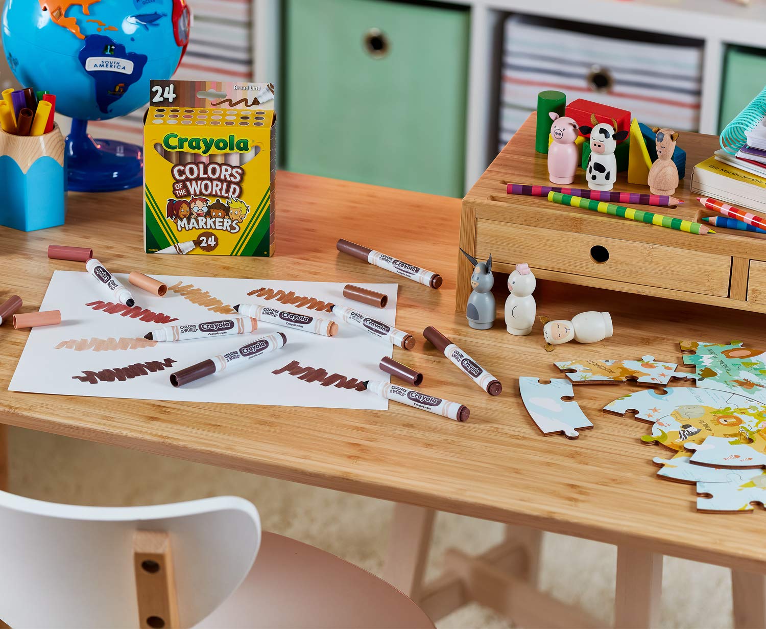 Crayola Colours of the World Washable Markers - 24 Skin Tone Shades for Kids 3+