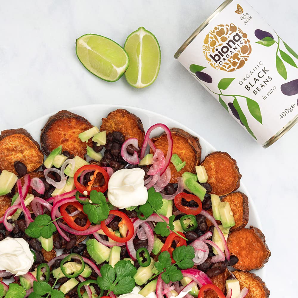 Biona Organic Black Beans 400g, Pack of 4 - Pre-Cooked in Water, BPA-Free Cans 4