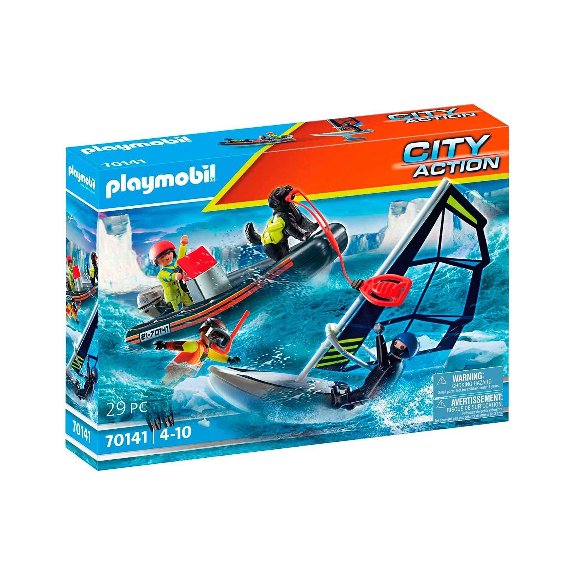 PLAYMOBIL City Action 70141 Sea Rescue: Water Rescue with Dog - Ages 4+