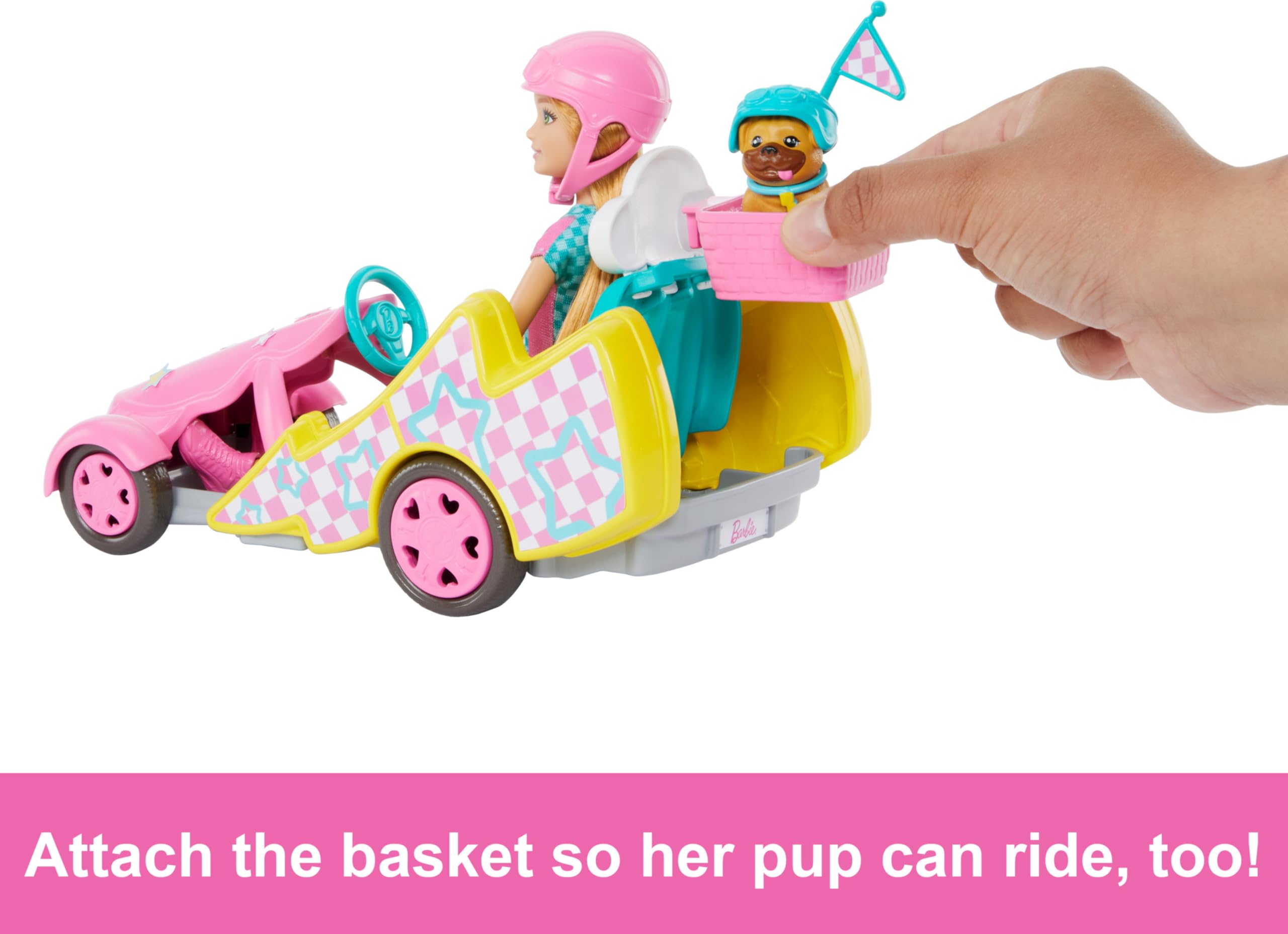 Barbie Stacie Doll with Go-Kart Car, Dog, Accessories & Sticker Sheet - Doll Playset for Kids 3+ 4