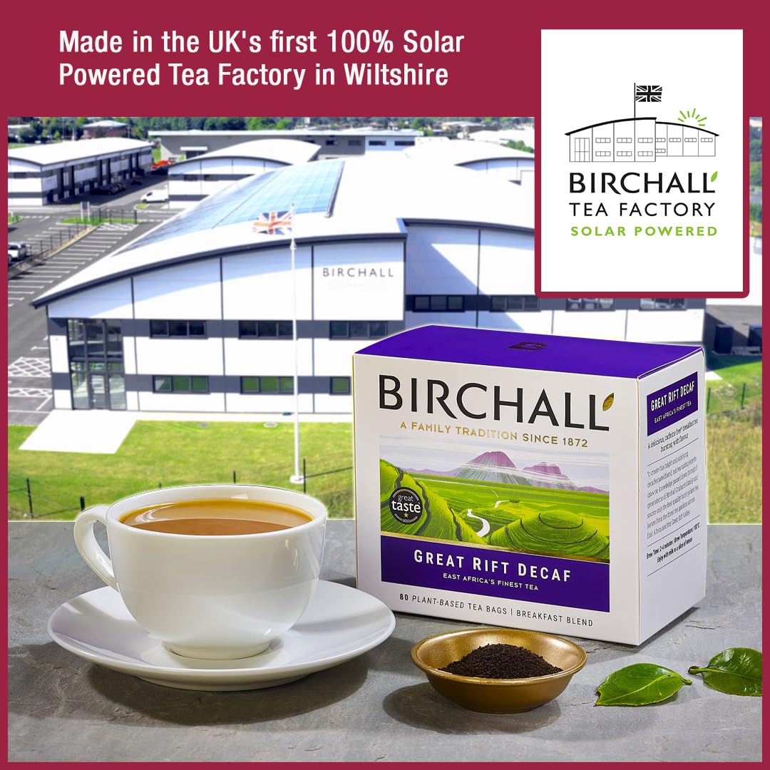 Birchall Great Rift Decaf Blend Tea Bags, English Breakfast Tea, 80 Plant-Based Biodegradable Tea Bags, Rainforest Alliance Certified 5