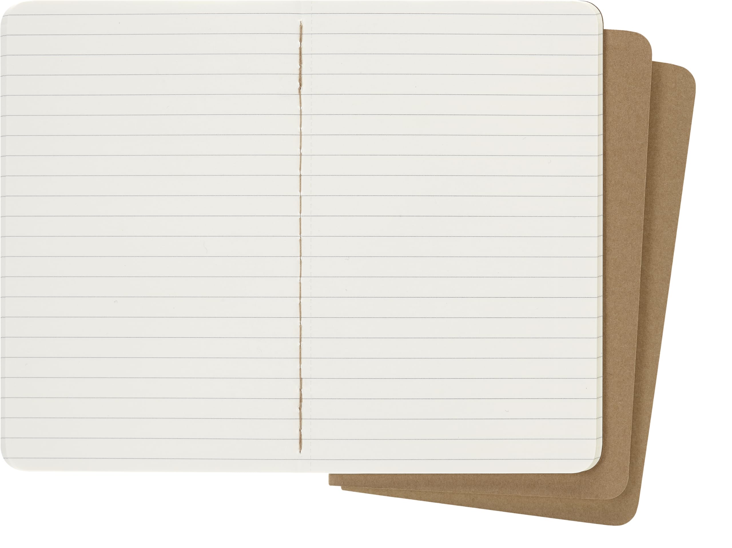 Moleskine S04924 Cahier Notebook Set - Pocket Size, Ruled, Kraft Brown (3 Count) 3