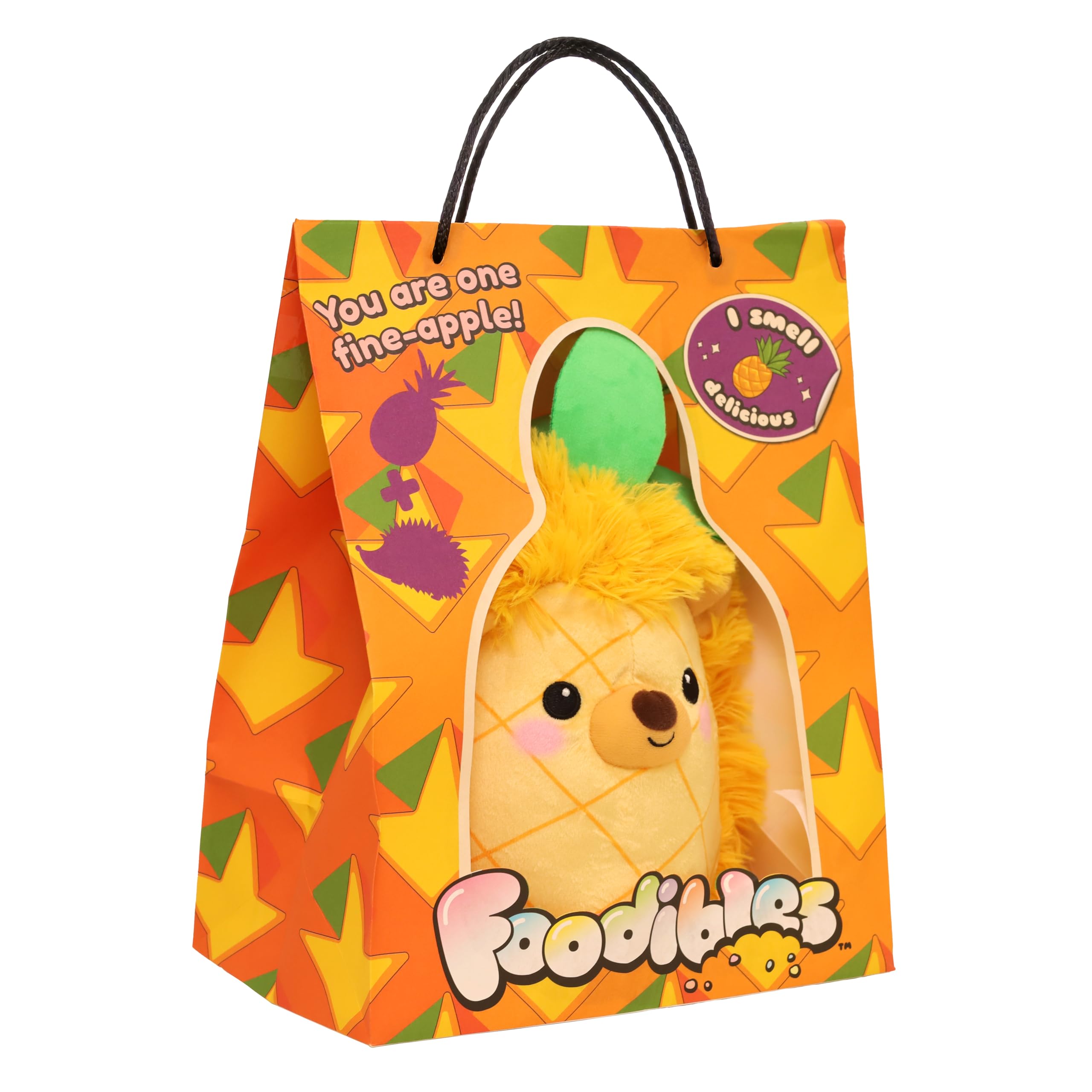 FOODIBLES Pineapple Hedgehog Soft Cuddly Scented Plush Toy | Approx. 20cm High | Recycled Materials 8