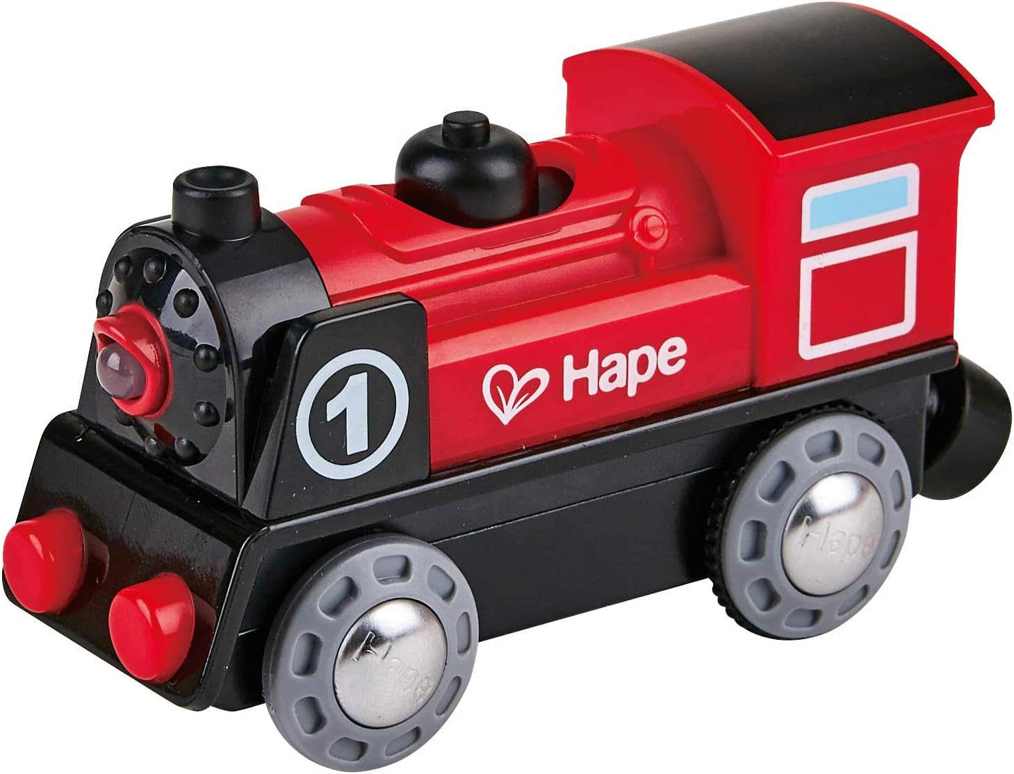 Hape E3703 Battery Powered Train Engine - Forward & Reverse Motion with Light-Up Headlight