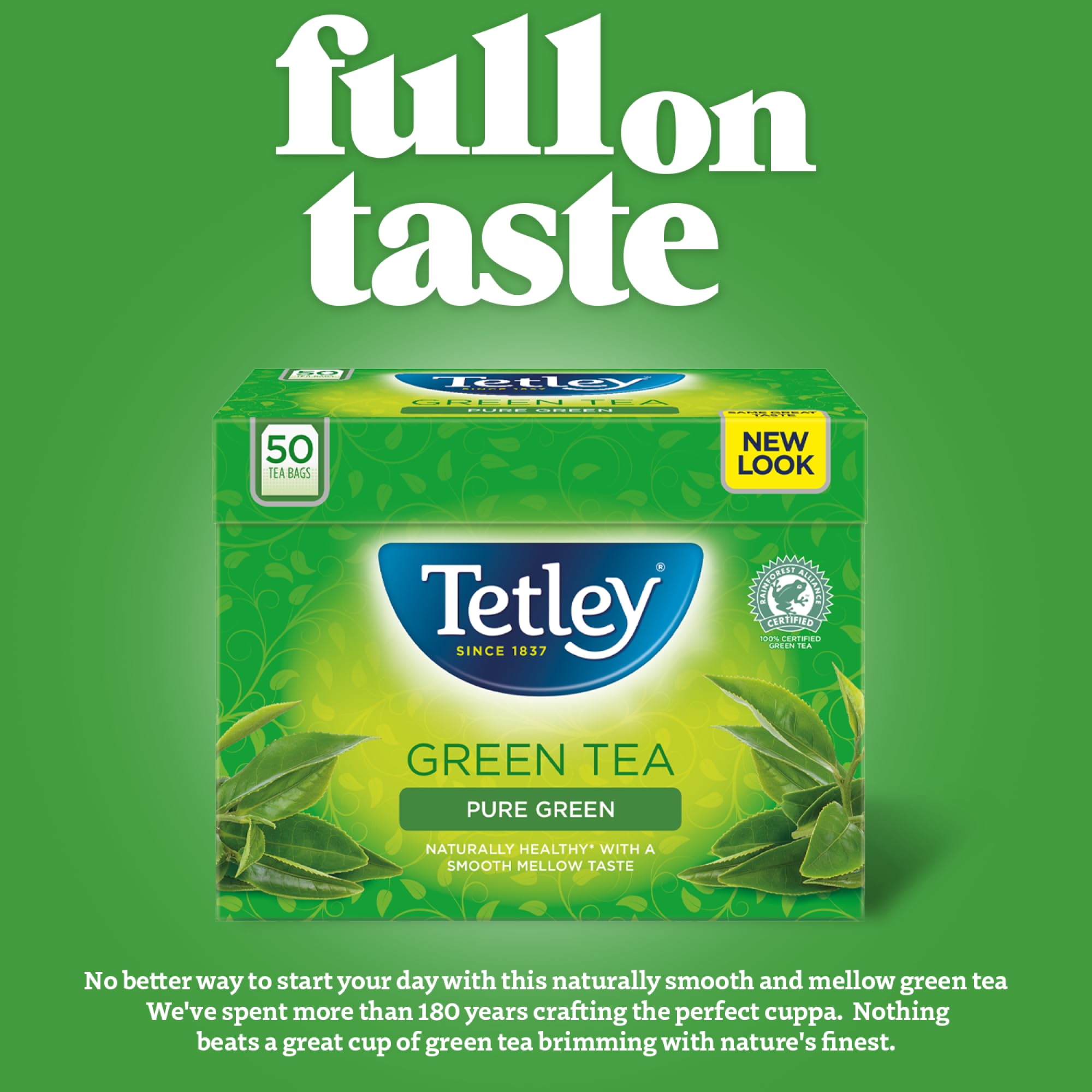 Tetley Pure Green Tea - 50 Bags, Naturally Smooth and Mellow Green Tea 5