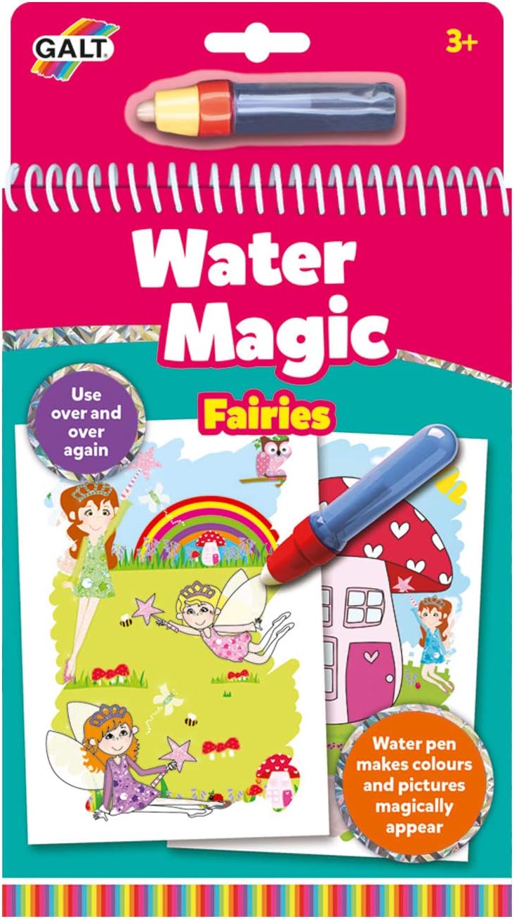Galt Water Magic - Fairies Reusable Water Reveal Colouring Book for Kids 3+