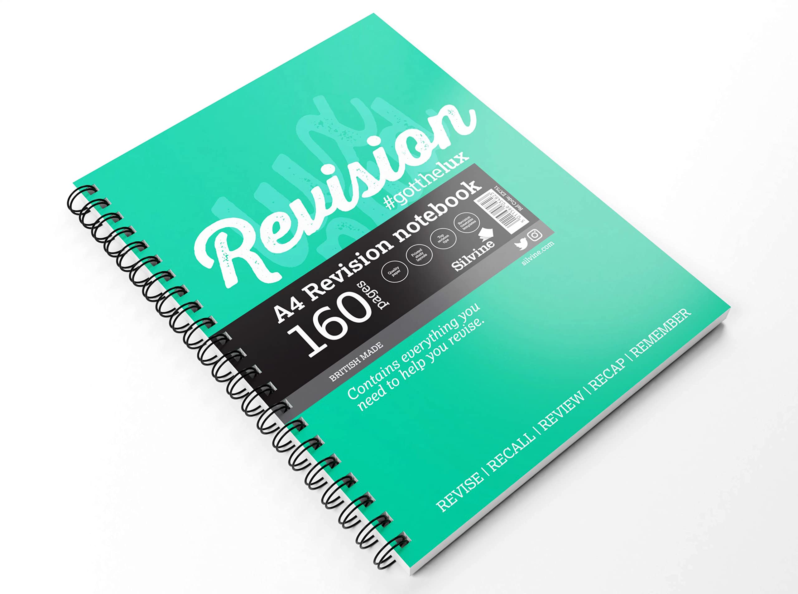 Silvine Luxpad A4 Wirebound Study Notebook - Lined 160 Pages with Revision Guide | Soft Cover 2