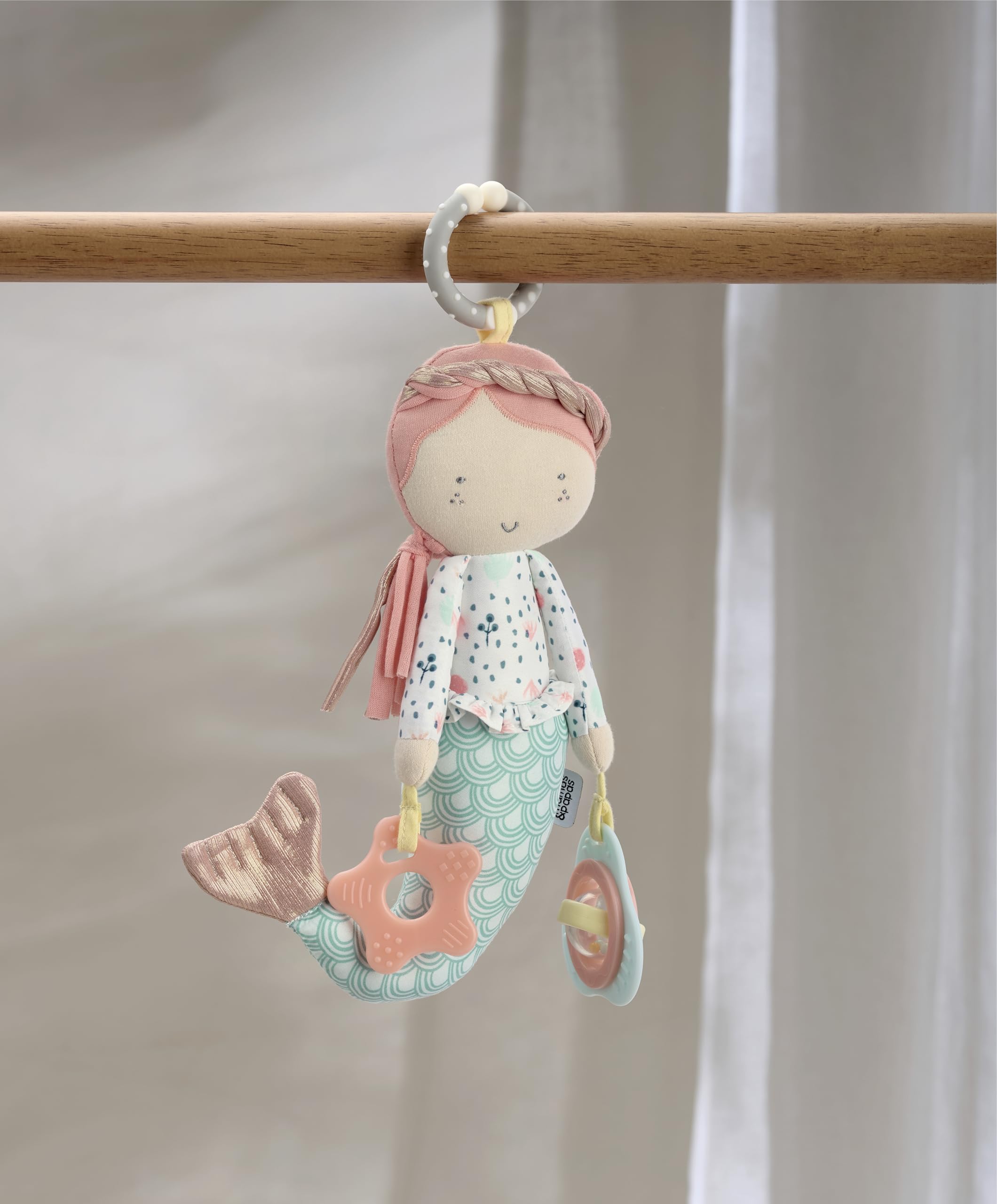Mamas & Papas Mermaid Soft Activity Toy - Super Soft Textured Plush with Teether for Newborns