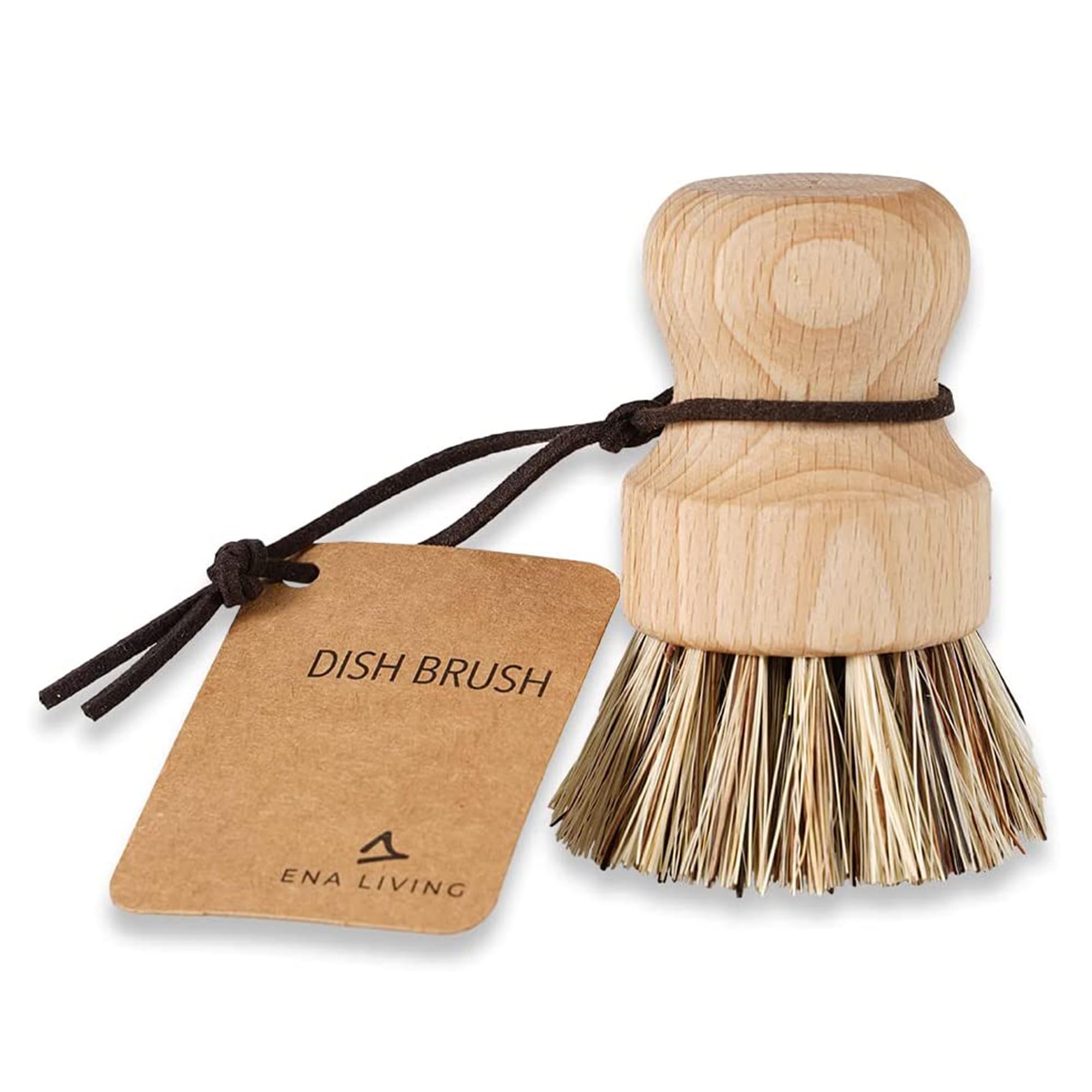 ENA Living - Wooden Pot Brush | FSC-Certified Beechwood with Coconut Fiber Bristles (9x6 cm) 8