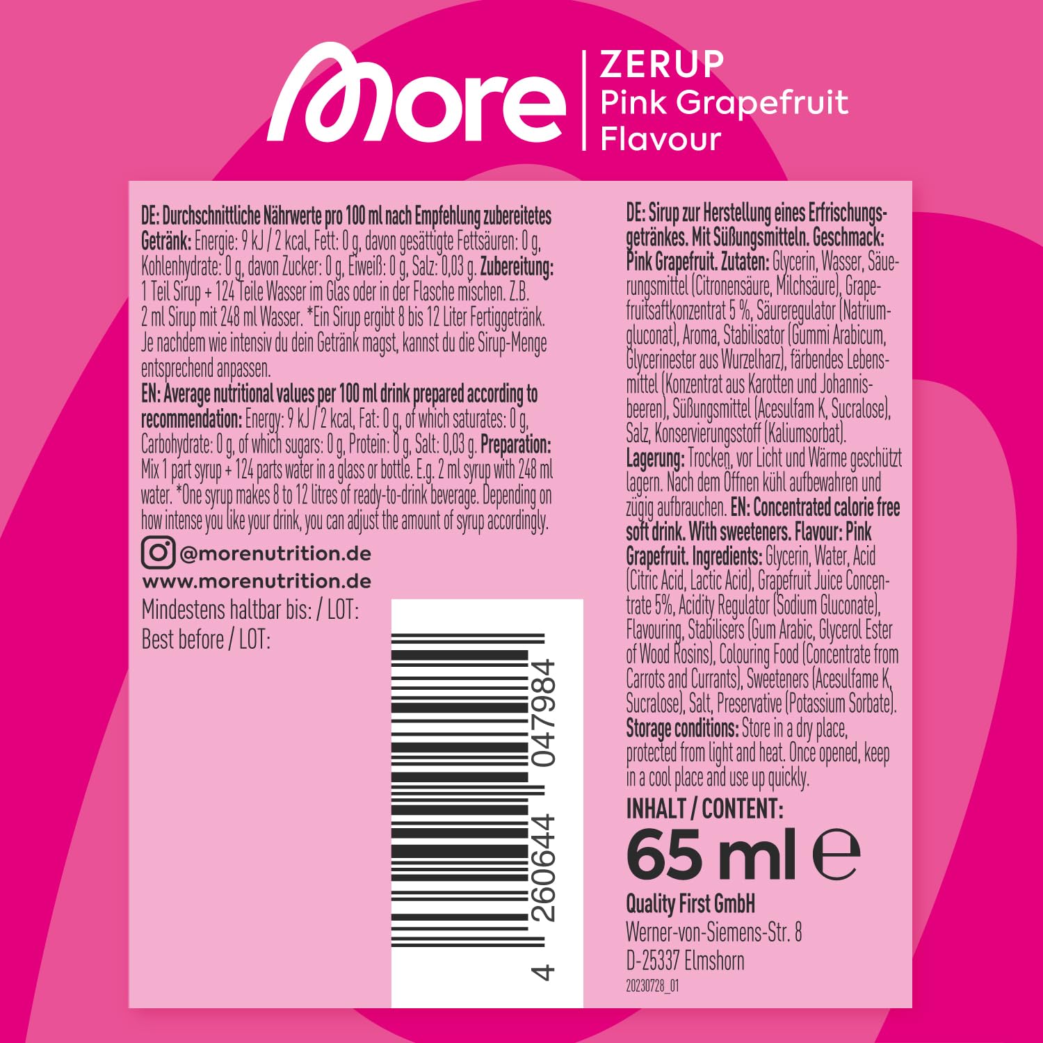 MORE Zerup Pink Grapefruit Zero Calorie Syrup with Real Fruit Extracts, 6 oz 4