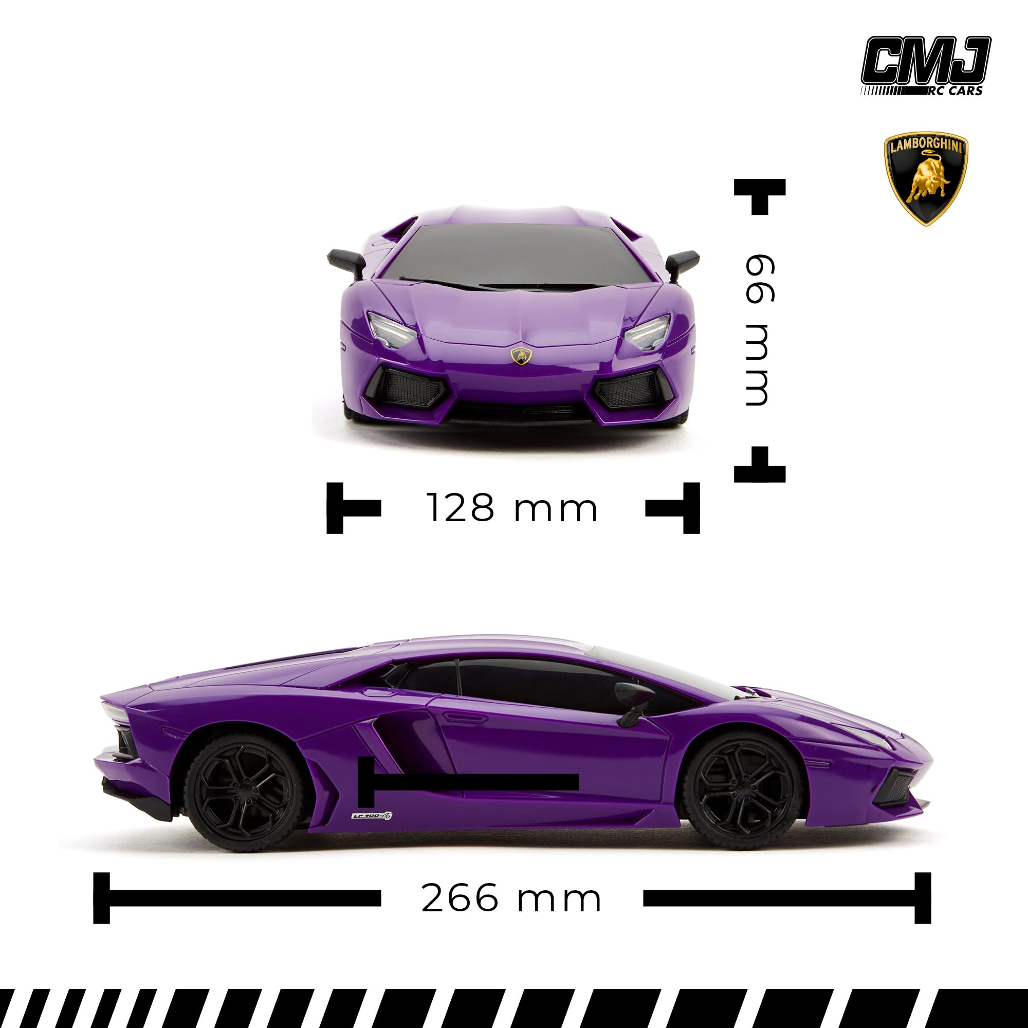 CMJ RC Lamborghini LP700-4 1:24 Scale Remote Control Car - 2.4GHz, LED Lights, Spring Suspension 5