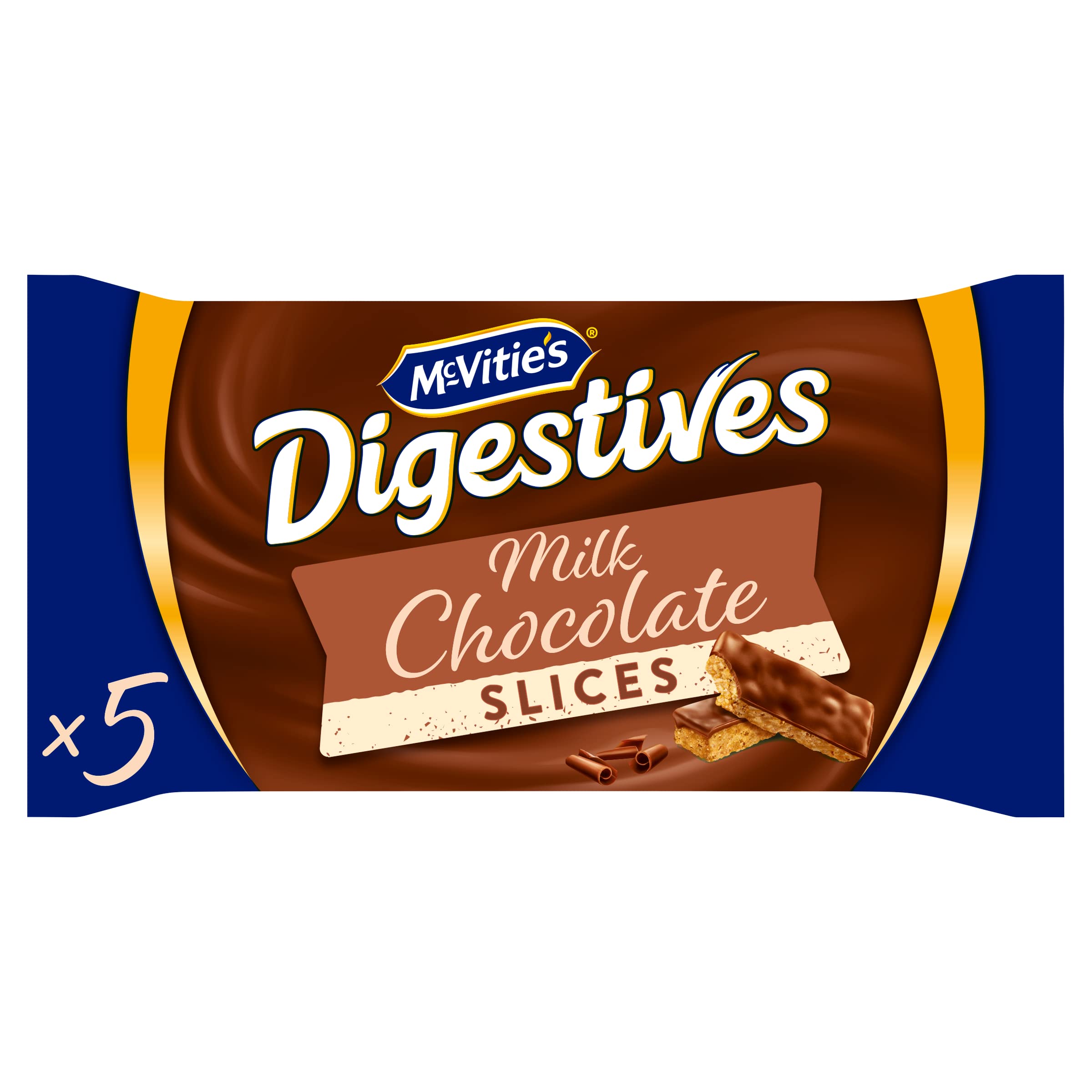 McVitie's Digestives Milk Chocolate Slices, 5 Slices, 124 g (Pack of 1)