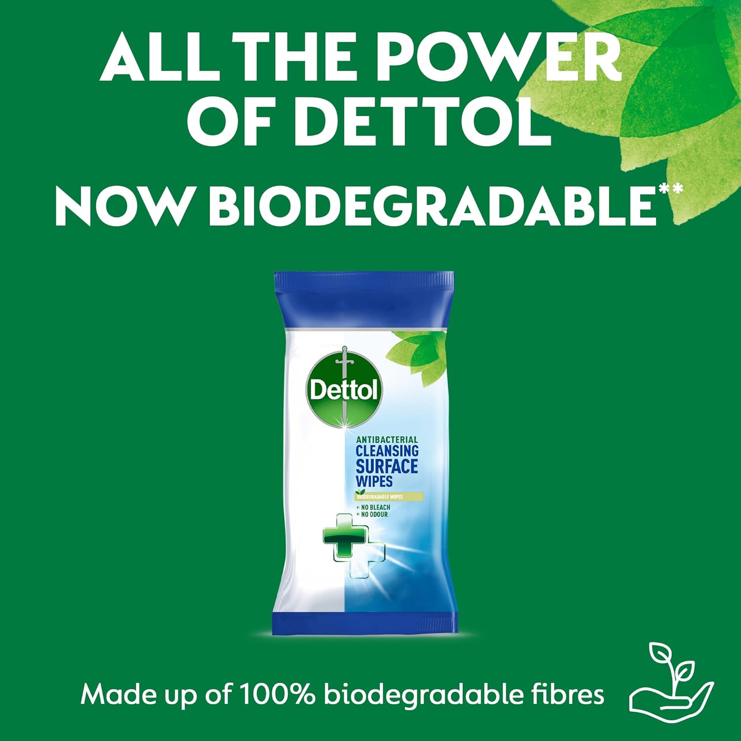 Dettol - Antibacterial Biodegradable Surface Cleaning Disinfectant Wipes 110 x 3 3