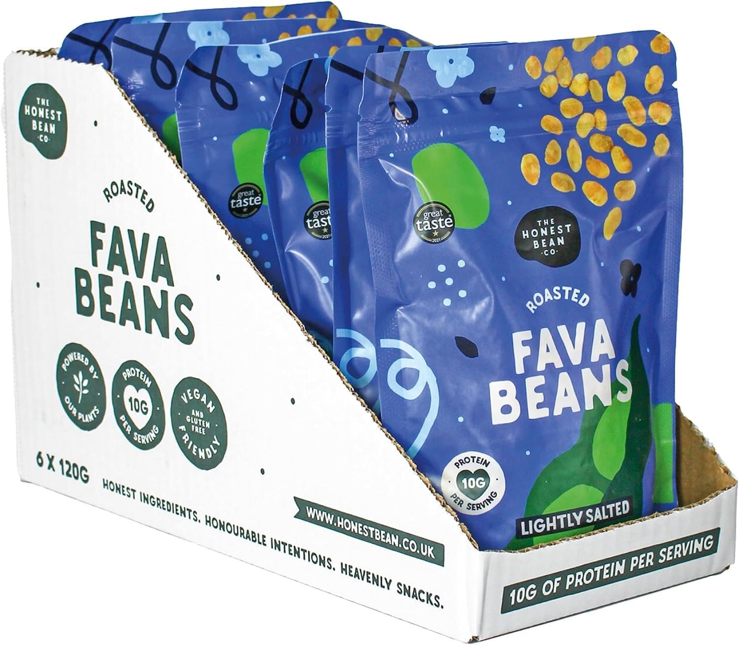 The Honest Bean Co Roasted Fava Beans Lightly Salted High Protein Vegan Snack 120g 3