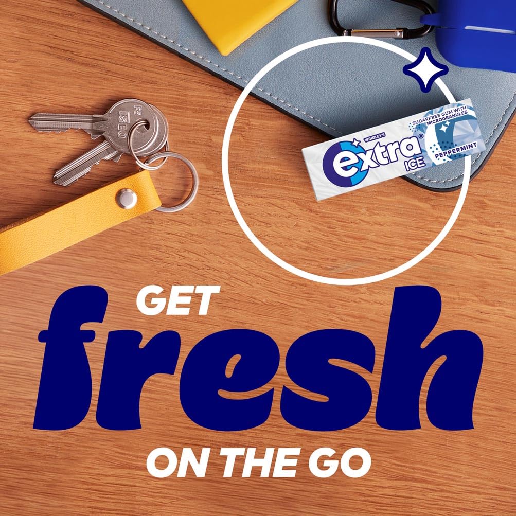 Extra Ice Peppermint Sugar Free Chewing Gum, 5 x 10 Pieces 6