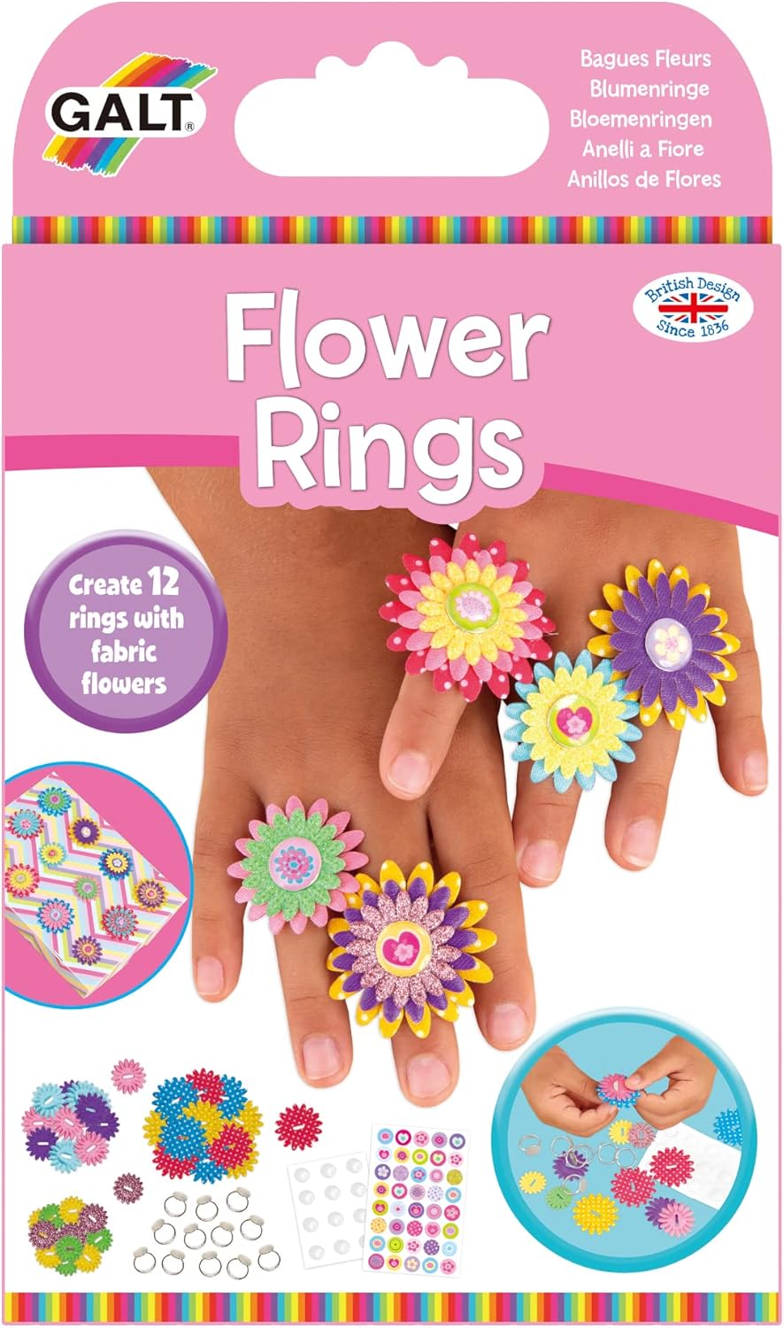 Galt Flower Rings Craft Kit - 12 Fab Flower Rings for Kids Ages 6+ 4