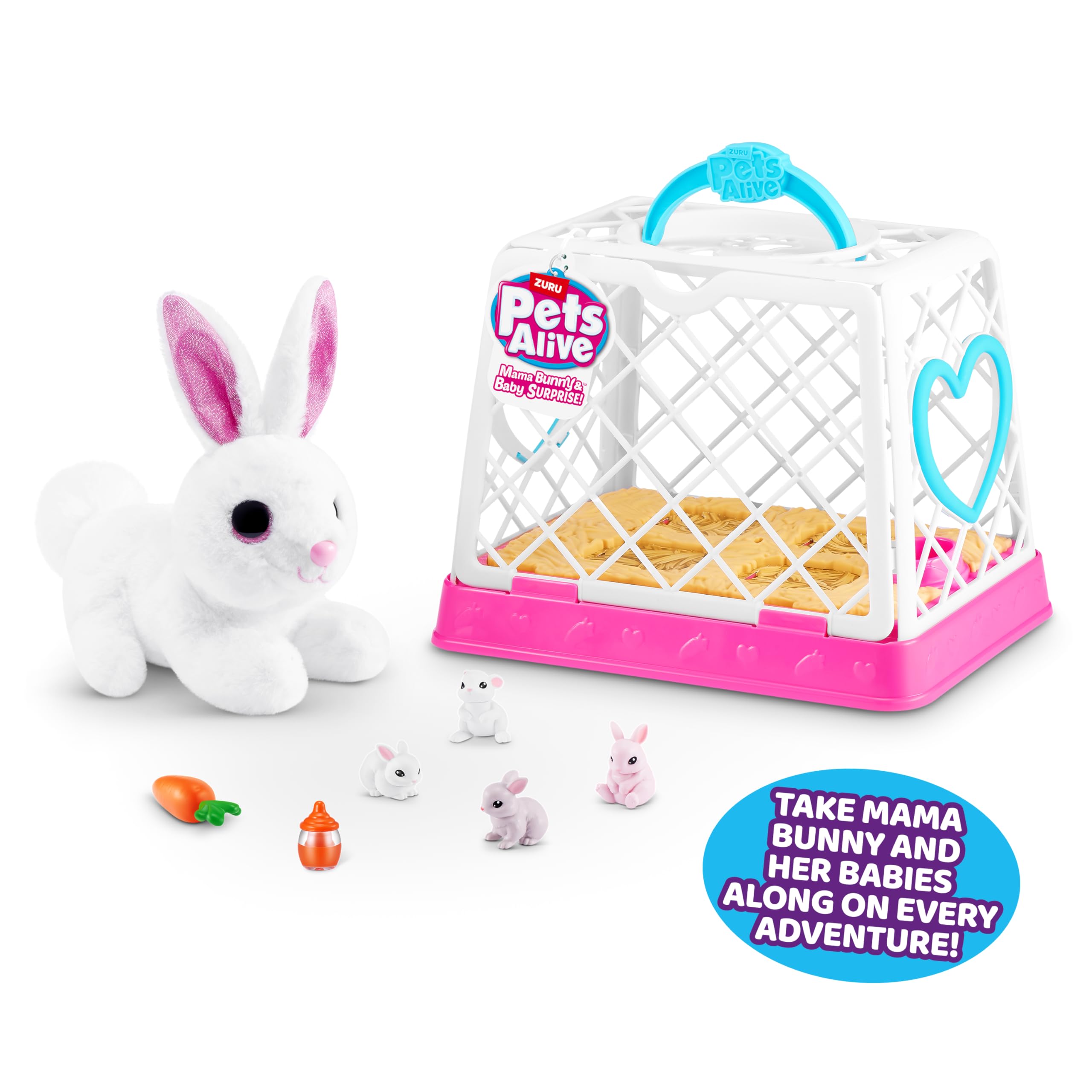 Pets Alive Mama Bunny & Baby Surprise Series 1 - Electronic Plush Toy with Sounds & Carrot Accessory 3