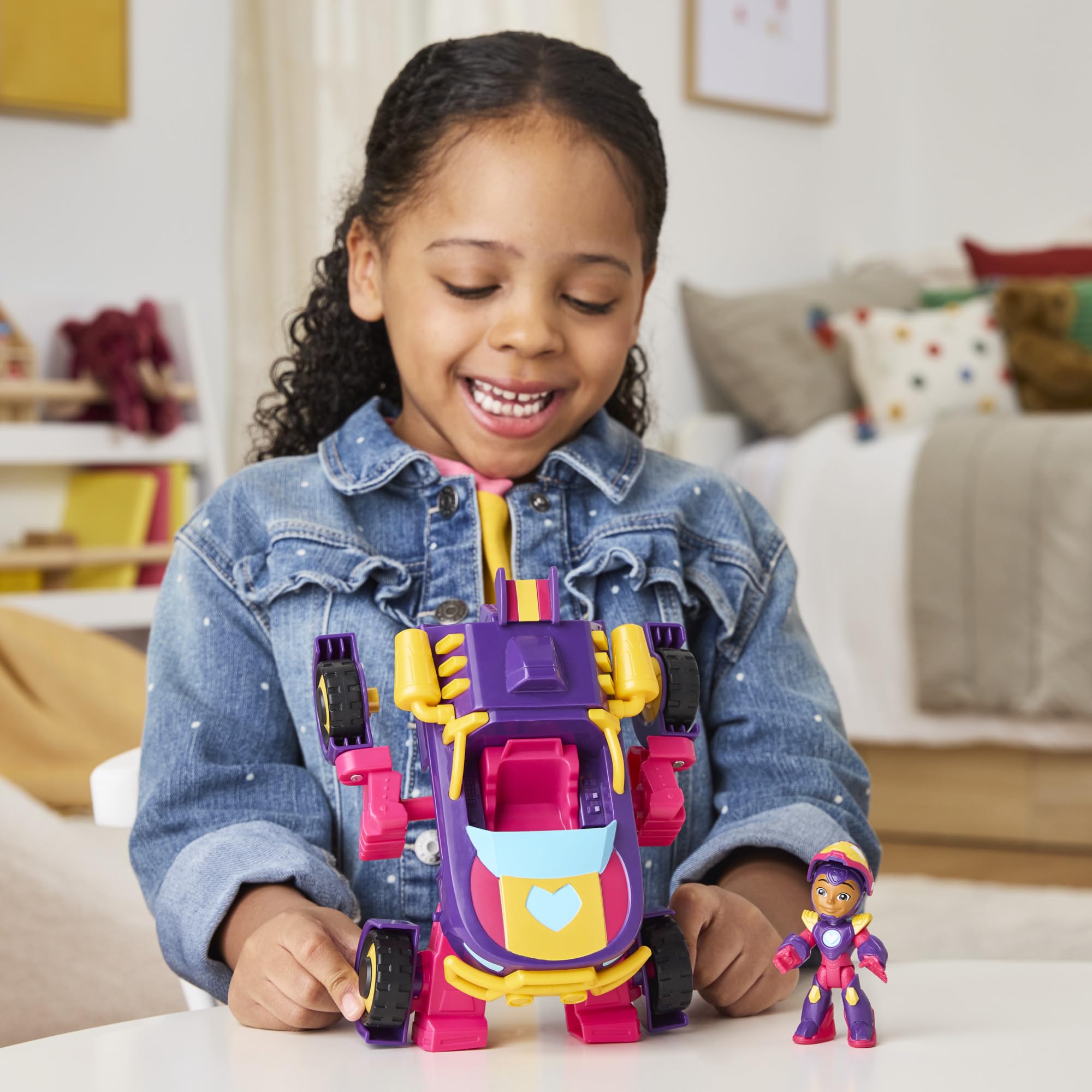 Marvel Ironheart 2-in-1 Mech Suit & Vehicle Toy - Converts from Car to Mech for Ages 3+ 3