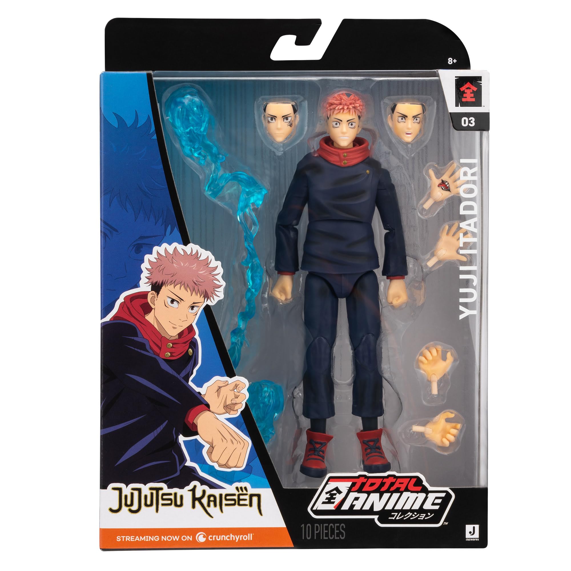 Total Anime Jujutsu Kaisen Yuji Itadori 6.5-Inch Poseable Figure with Swappable Faces & Effects 5
