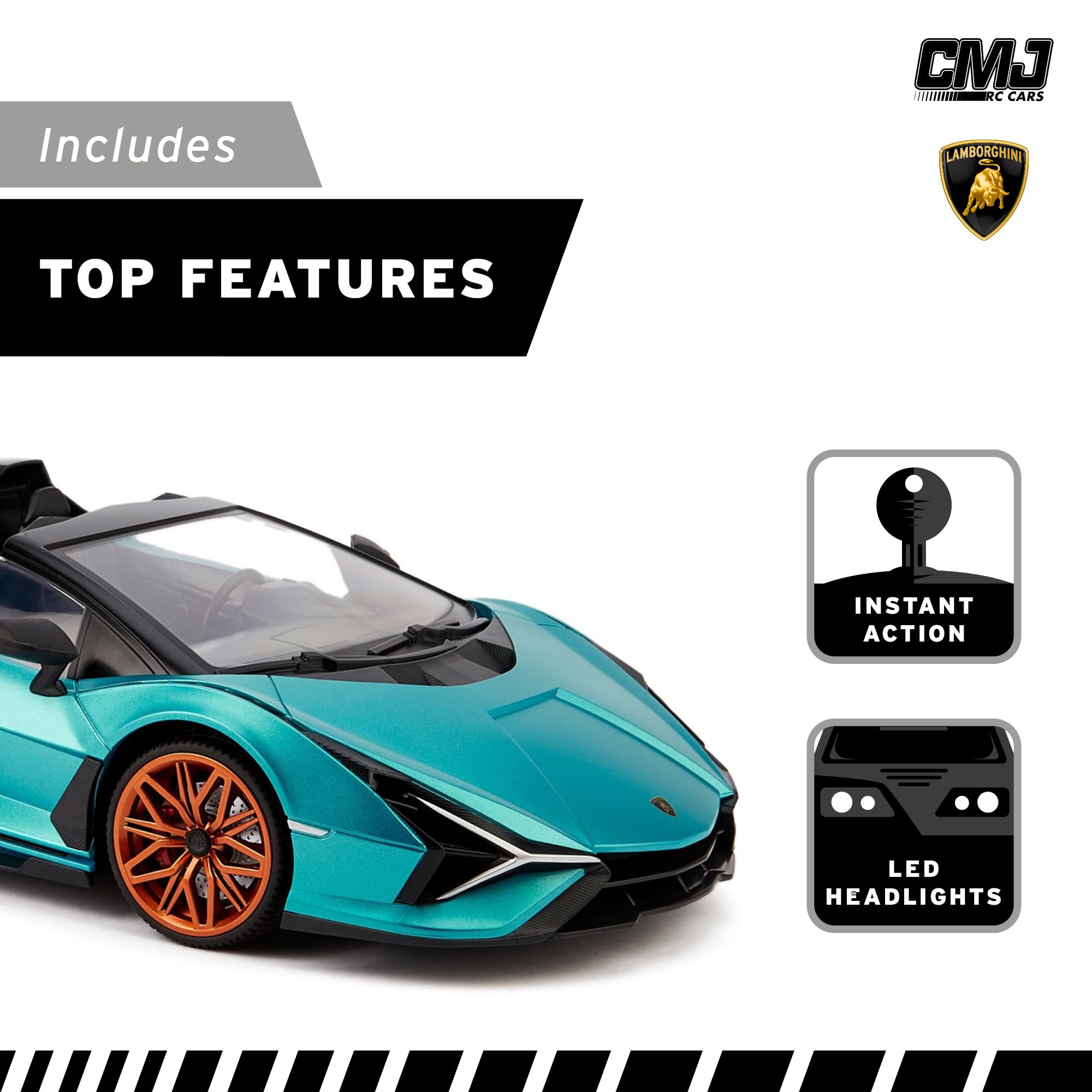 1:24 Scale RC Lamborghini Sián FKP 37 - Blue Licensed Remote Control Car for Kids & Adults 6