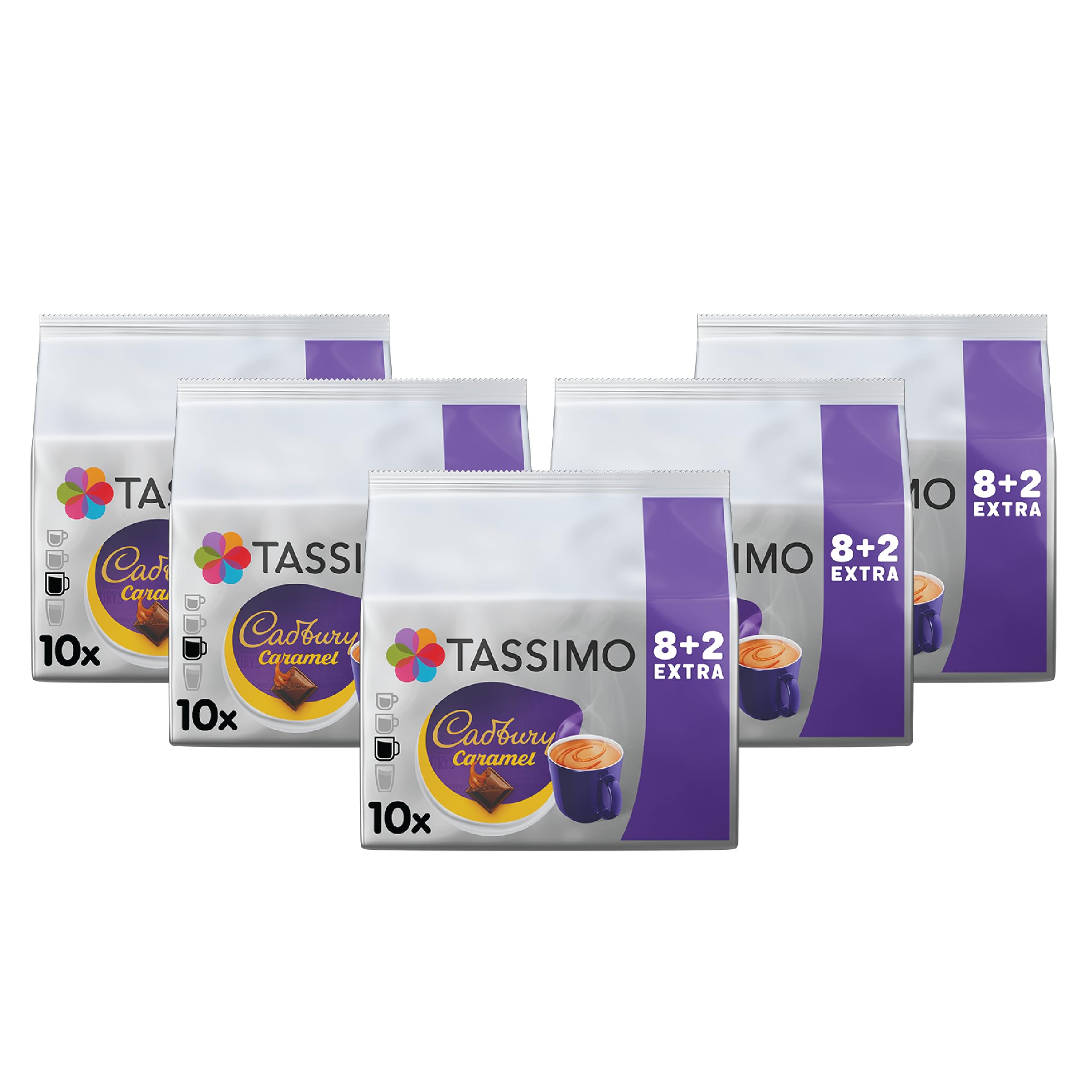 Tassimo Cadbury Caramel Hot Chocolate Pods x10 (Pack of 5, Total 50 Drinks)
