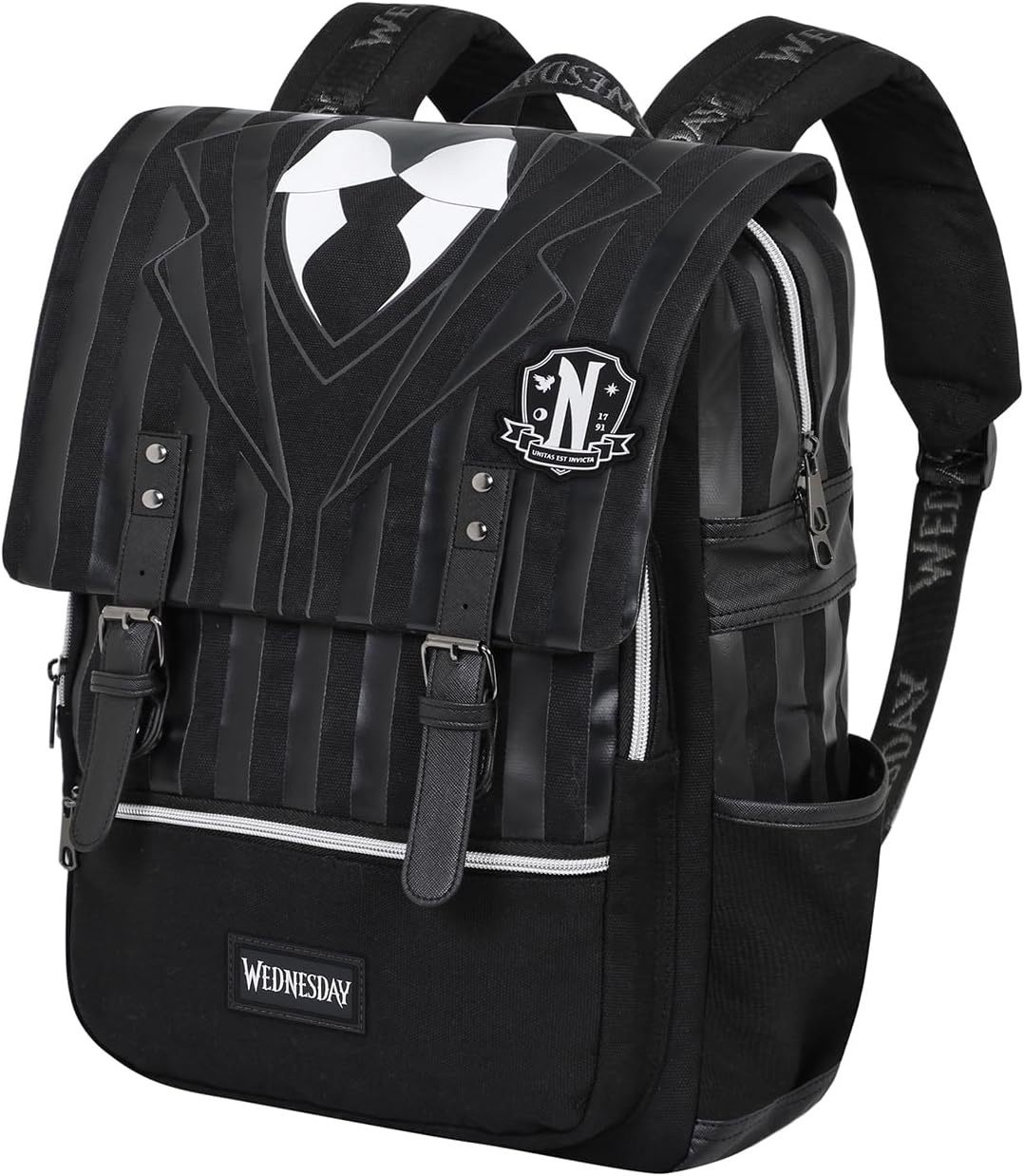 Wednesday Retro-Inspired Oxford Backpack, Black (06009)