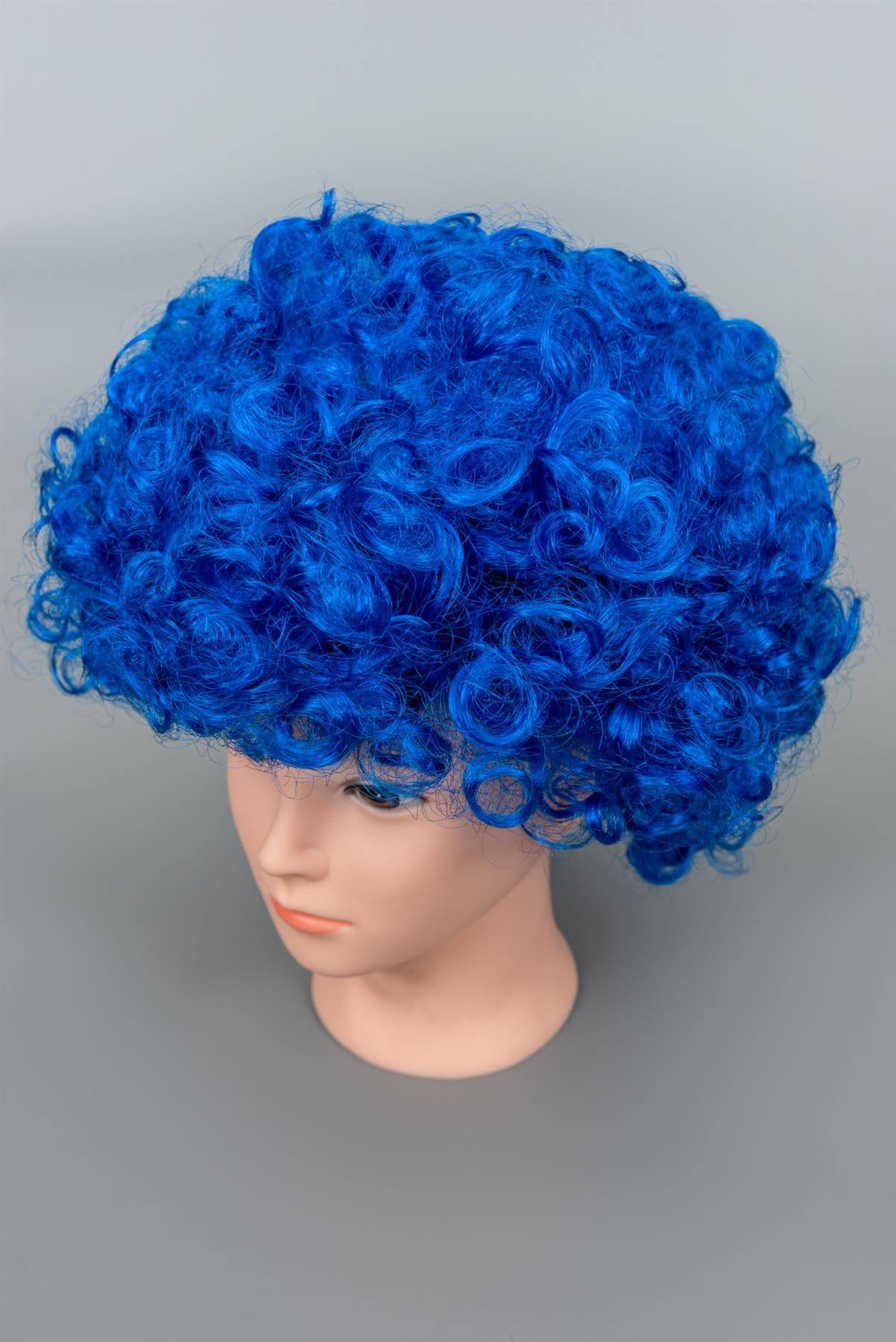 SHATCHI Blue Afro Wig Curly Bouncy Hair for Fancy Dress Party Costume Disco 60s 70s 80s Theme Unisex 4