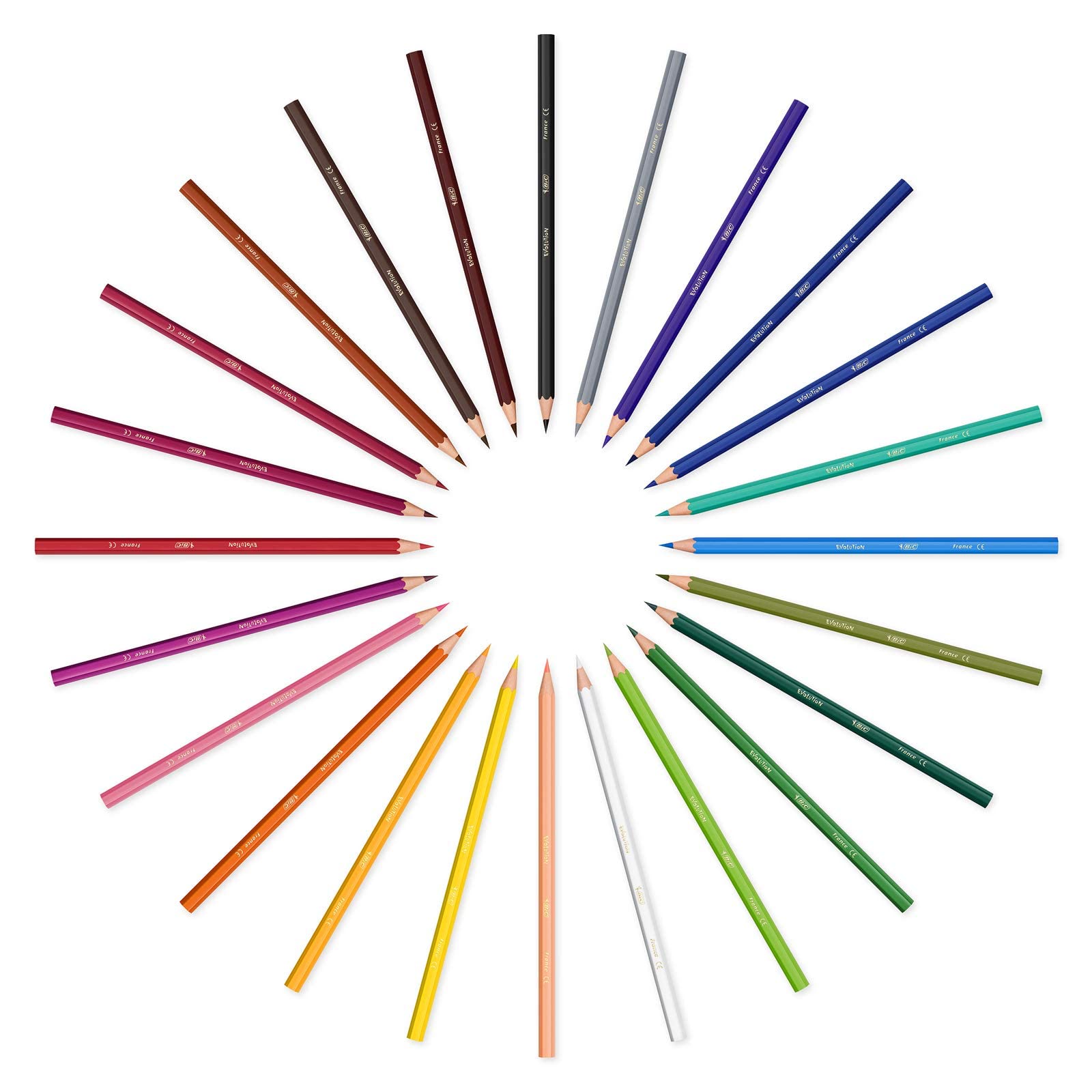 BIC Kids Evolution ECOlutions Colouring Pencils - 24 Assorted Colors, 60-Pencil Tin 4