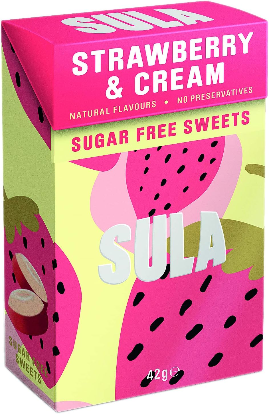 Sula - Sugar Free Strawberry and Cream Boiled Sweets (42 g)