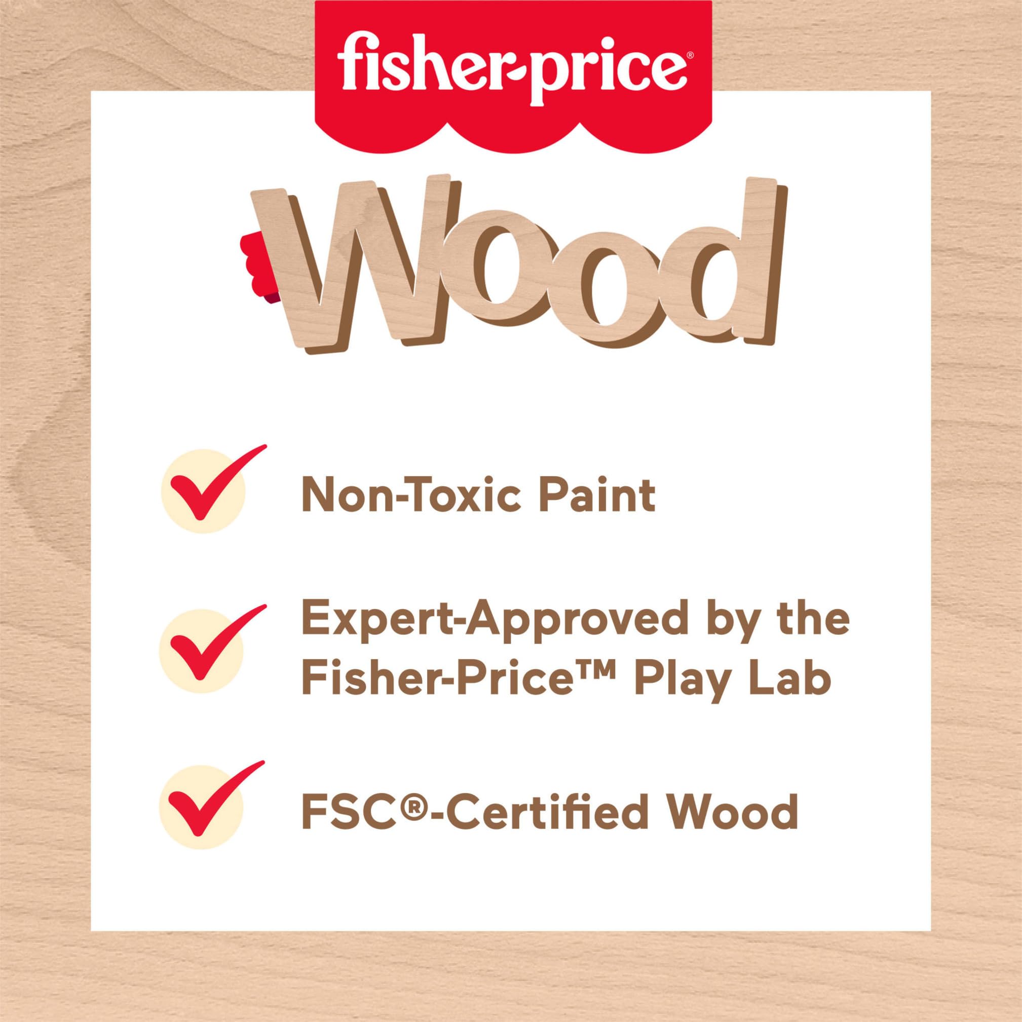 Fisher-Price Wooden Ice Cream Truck Shape Sorter Playset - HXT86, Ages 18+ Months 7