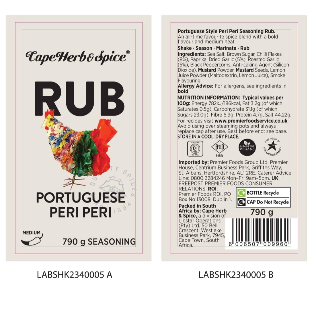 Cape Herb & Spice - Portuguese Peri Peri Seasoning 790 g