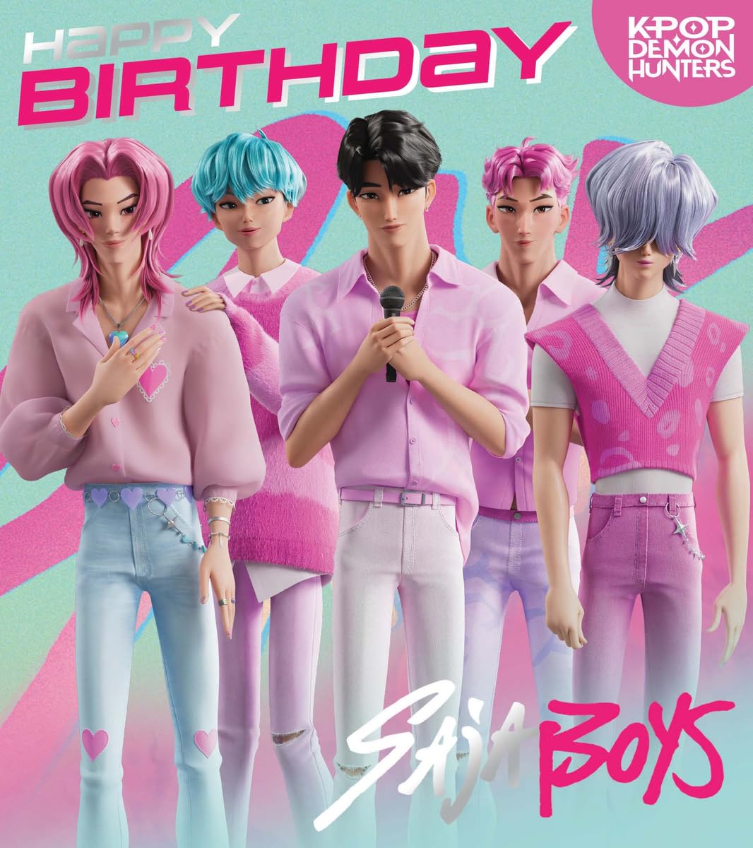 Danilo Promotions LTD K-Pop Birthday Card - Official Licensed Product | Standard Size | Saja Boys Design