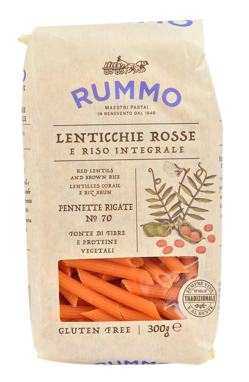 Rummo - Pennette Lenticchie Rosse No.70 Gluten-Free Red Lentil Pasta