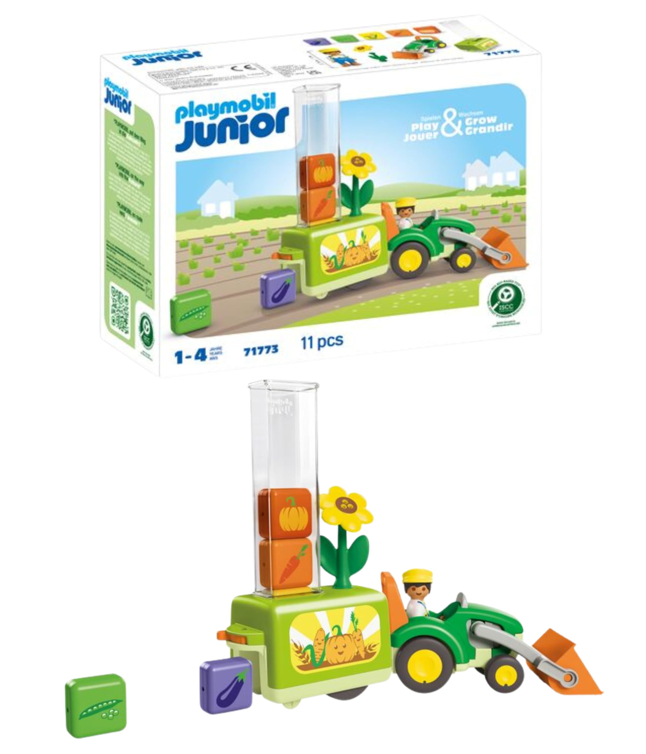 Playmobil JUNIOR Tractor with Fun Planter - Educational Vehicle Playset for Toddlers 1+ 8