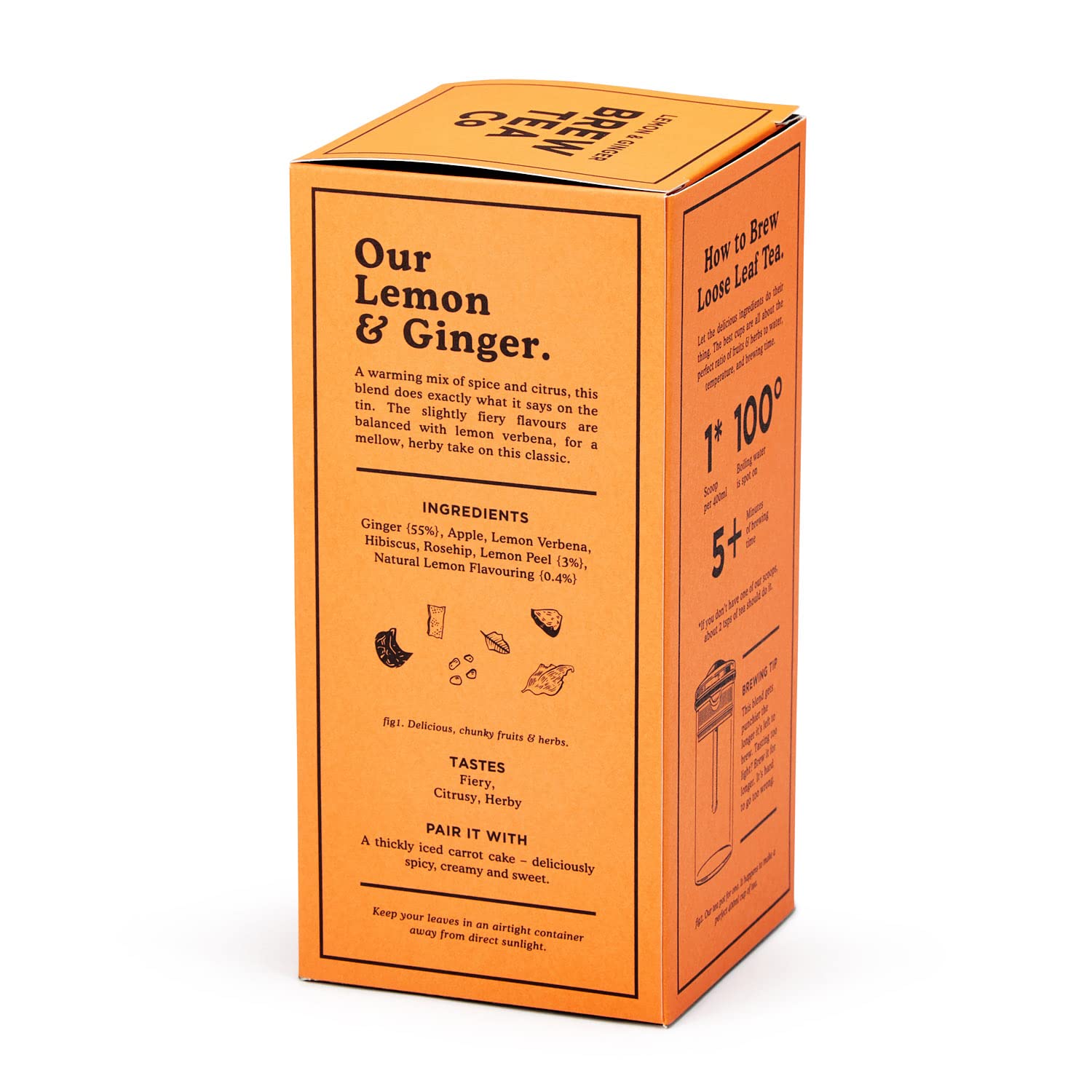 Brew Tea Co Lemon and Ginger Loose Leaf Tea 113g 3