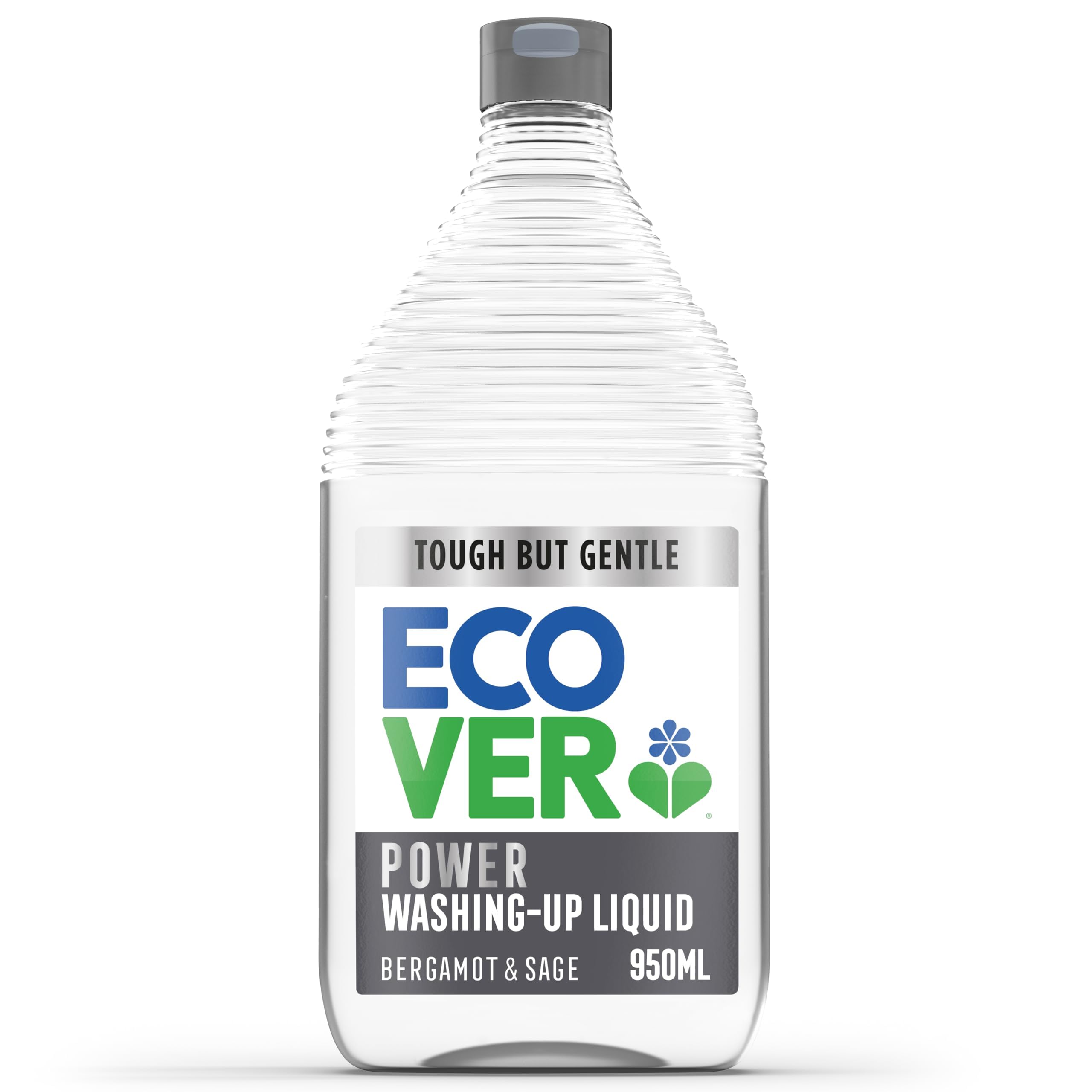 Ecover Power Washing Up Liquid - Bergamot & Sage Scent | Concentrated 950ml