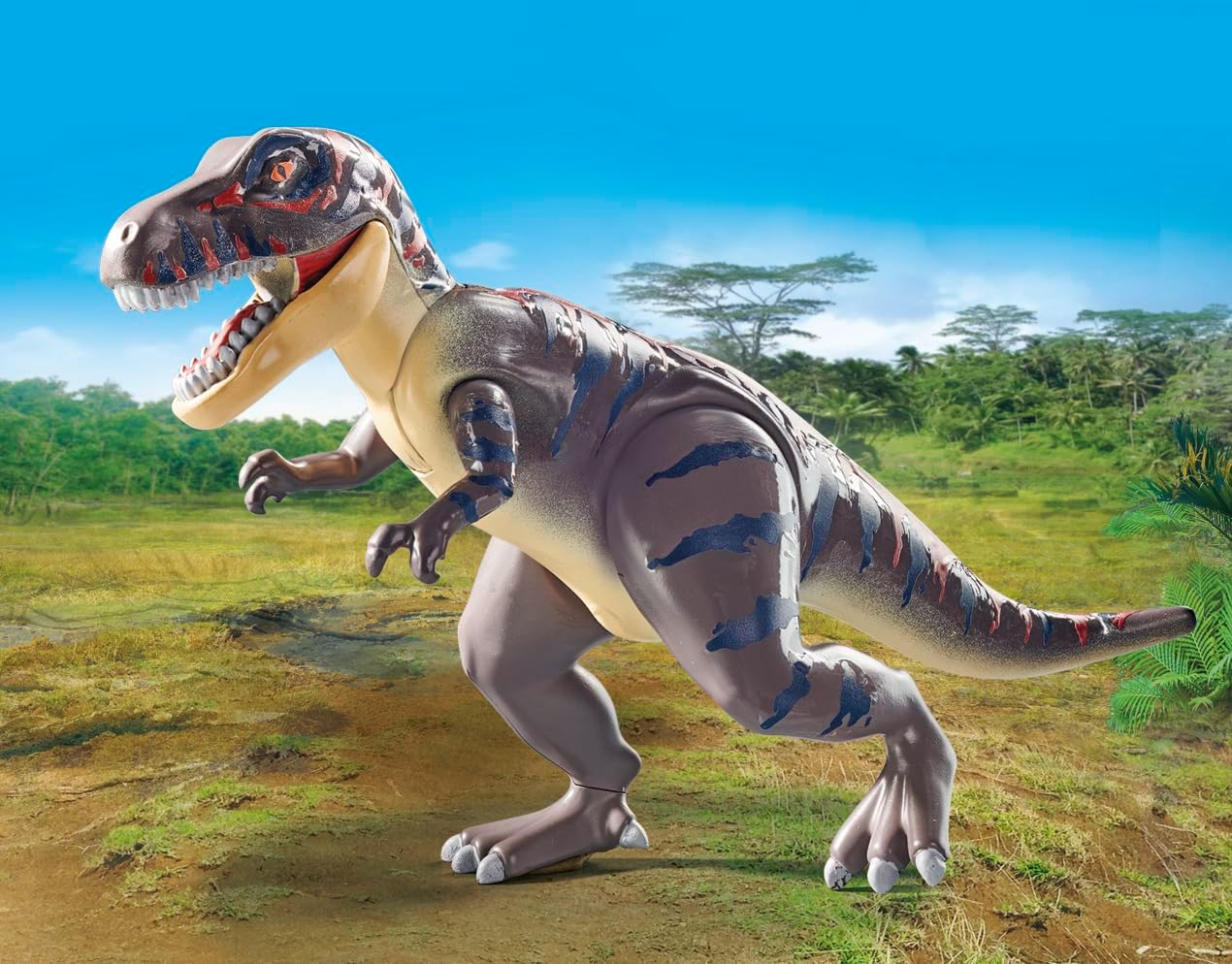 Playmobil 71524 Dinos: T-Rex Trace Path - Exciting Dinosaur Expedition Playset for Kids 4+
