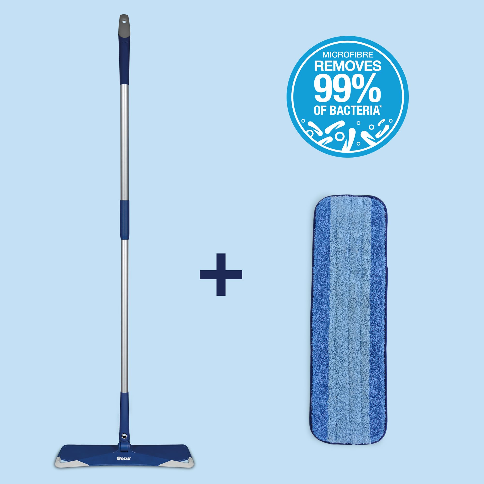 Bona - Premium Microfibre Floor Mop Kit Extra Large Adjustable Flat Mop 6