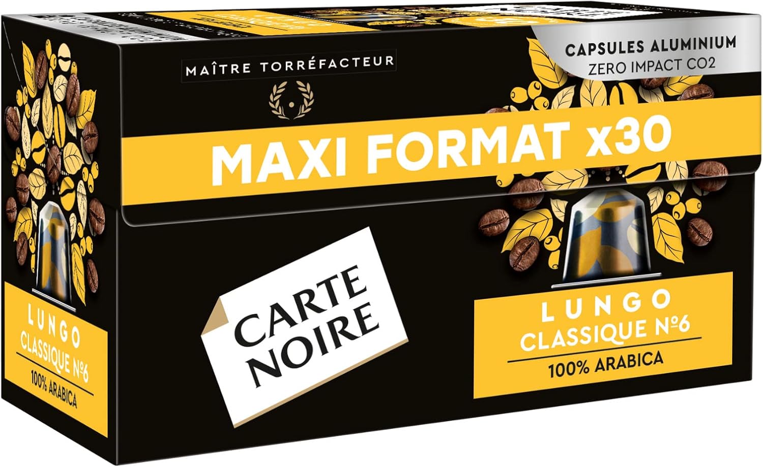 Carte Noire Espresso Lungo - 100% Arabica Nespresso Compatible Aluminium Capsules, 30 Capsules