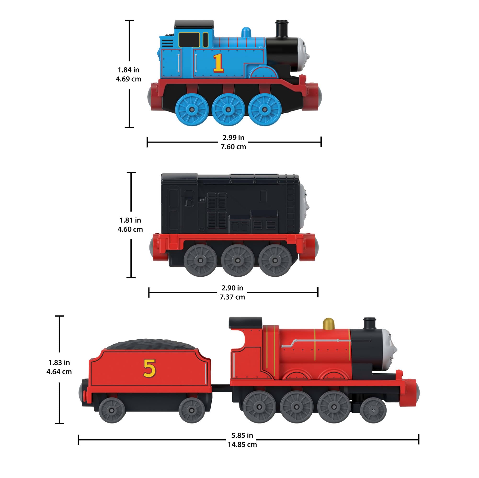 THOMAS & FRIENDS Die-Cast Toy Train Multipack of 3 (Thomas, Diesel, James) | Ages 3+ 6