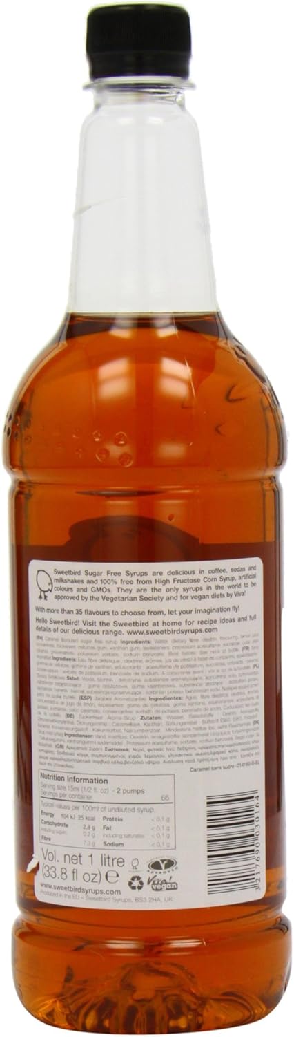 Sweetbird - Sugar Free Caramel Syrup 1 Litre 6