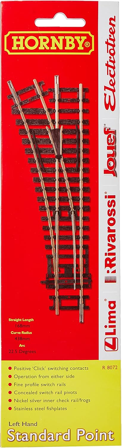 Hornby R8072 Left Hand Point Track 00 Gauge 438mm Radius