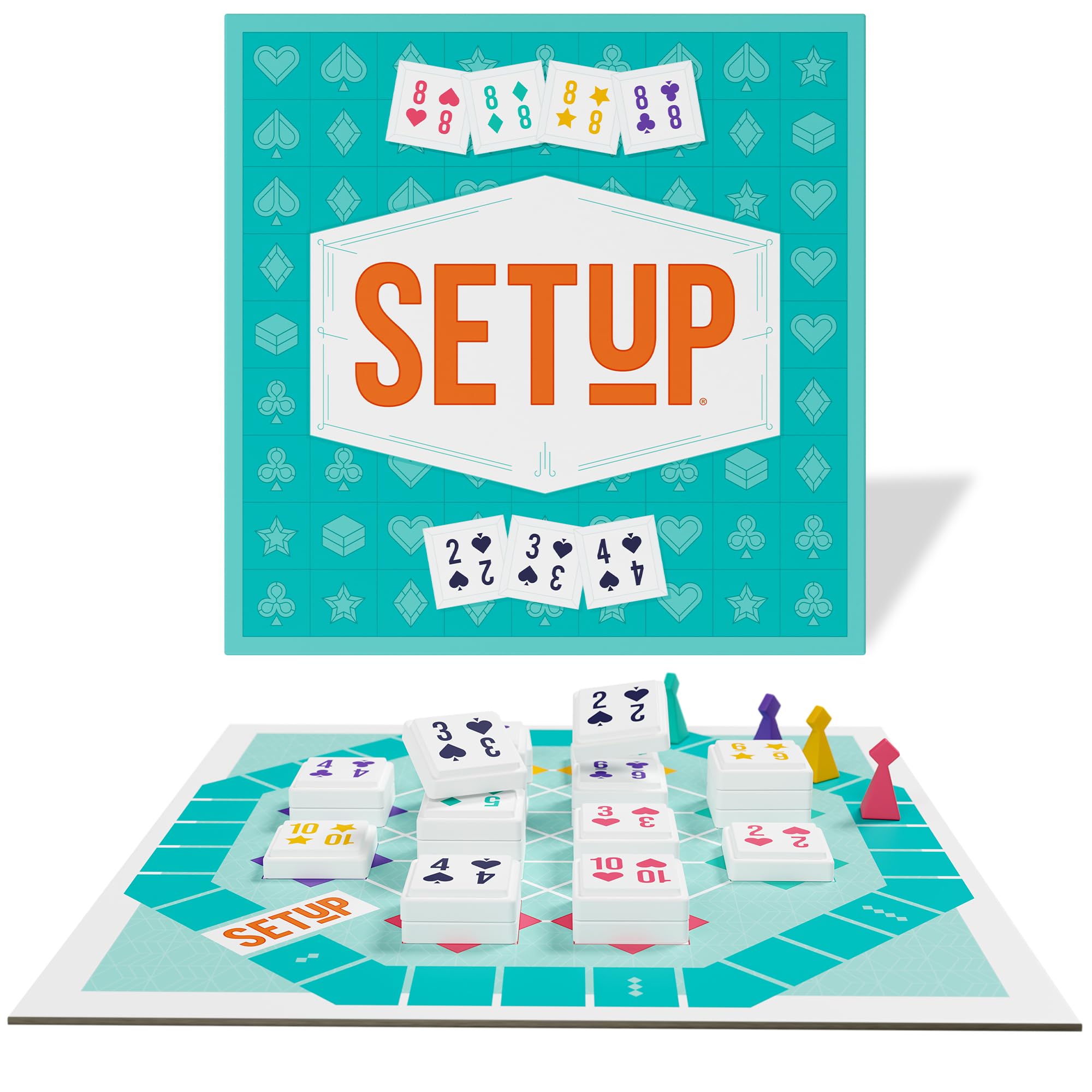 Bezzerwizzer SETUP Tile Rummy Board Game for Families, Ages 8+, 2-4 Players, 25-Minute Playtime