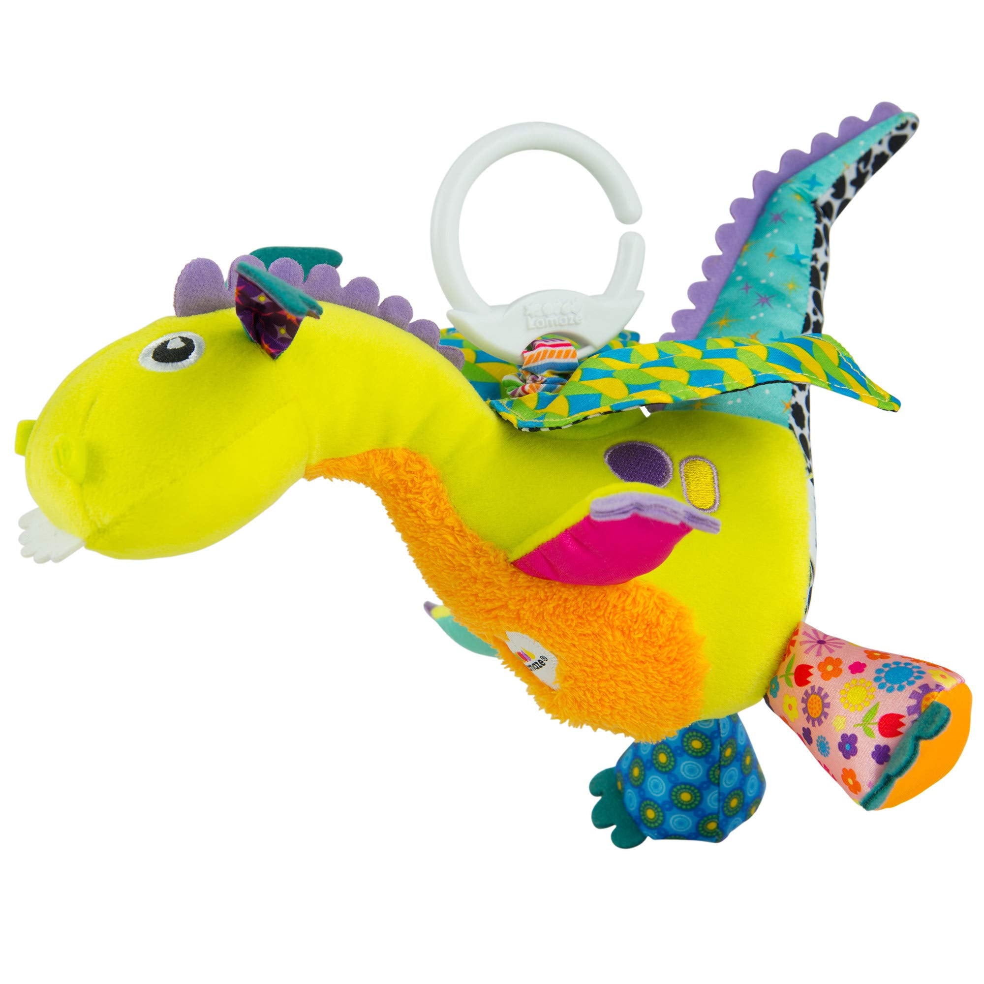 Lamaze Flip Flap Dragon - Sensory Plush Toy with Crinkle & Squeak Features for Babies