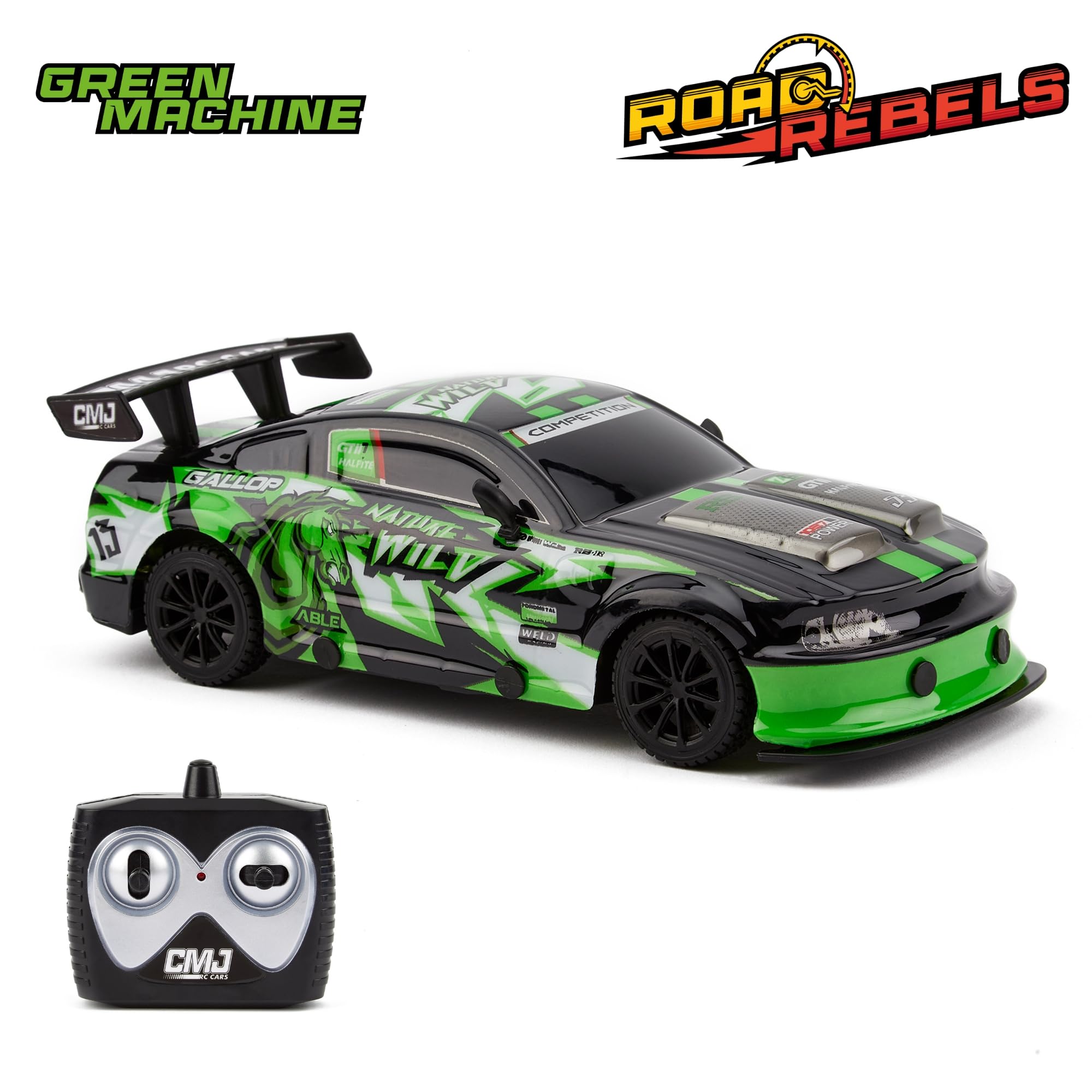 CMJ RC Cars Road Rebel Green Machine - 1:24 Scale High-Speed 2.4GHz Remote Control Racing Car 5