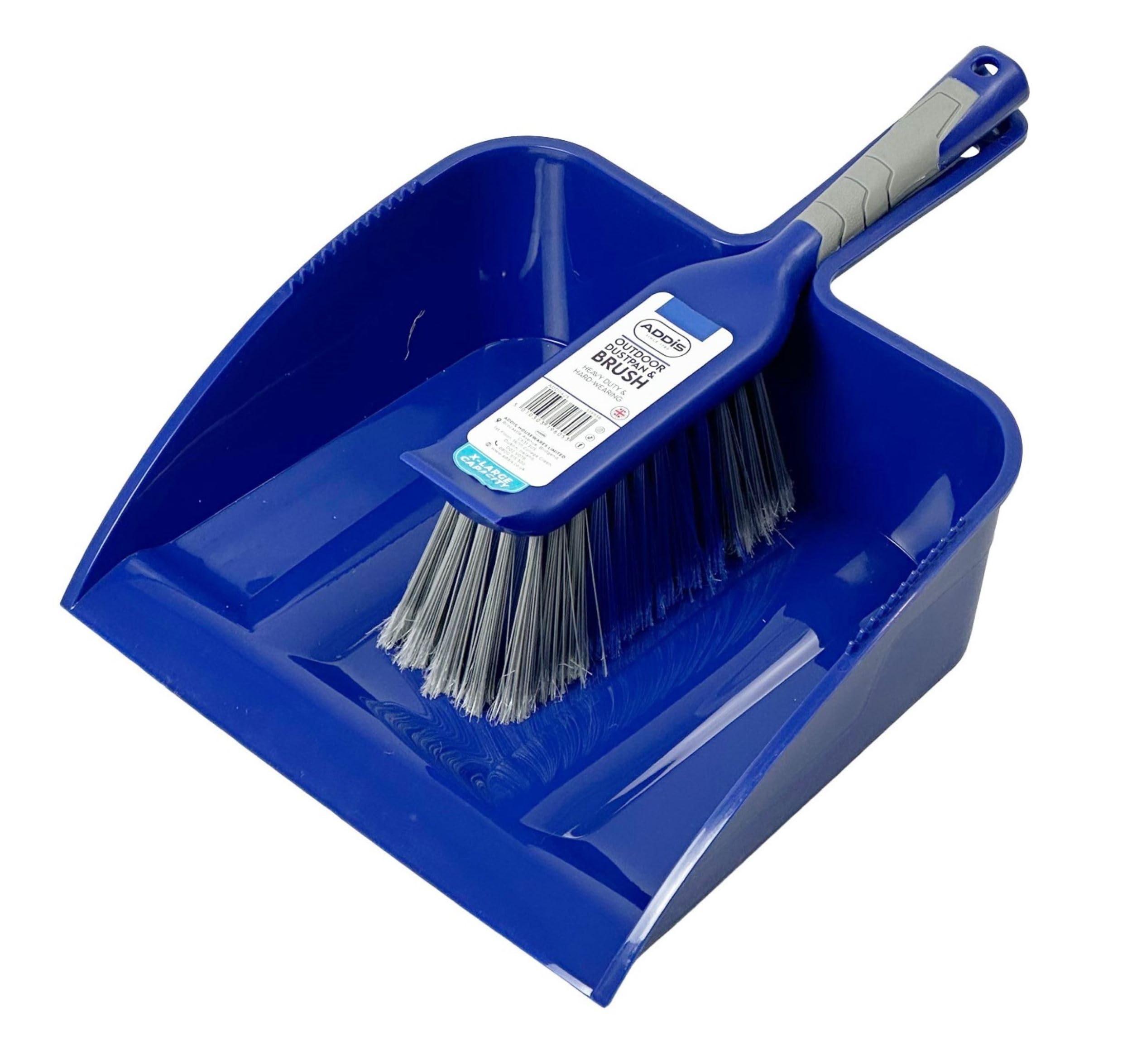 Addis - Outdoor Dustpan & Brush Set Heavy Duty Yard Sweeper with Wide Pan