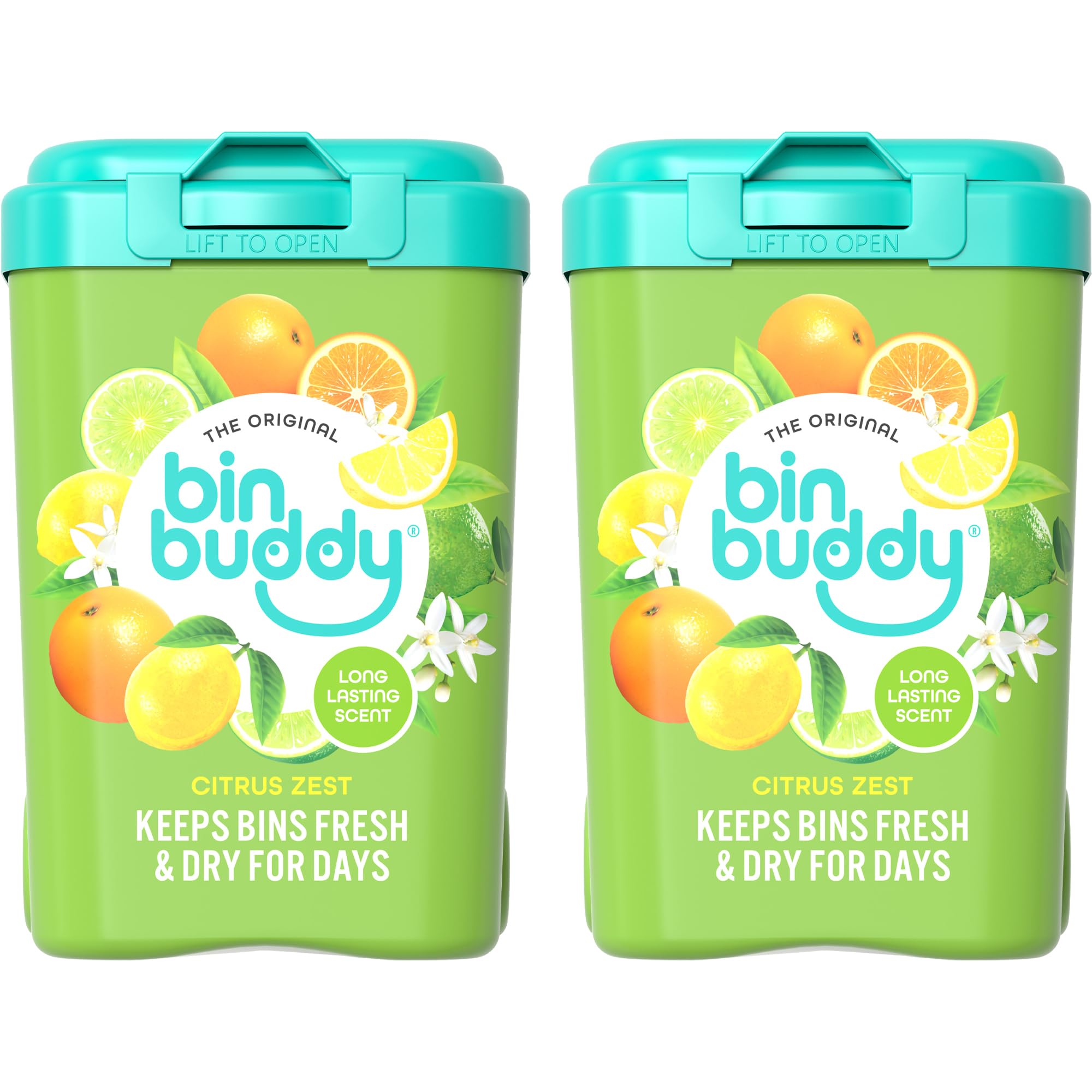 Bin Buddy Fresh Citrus Deodorizer Powder - 450g (Pack of 2) | Odor Eliminator
